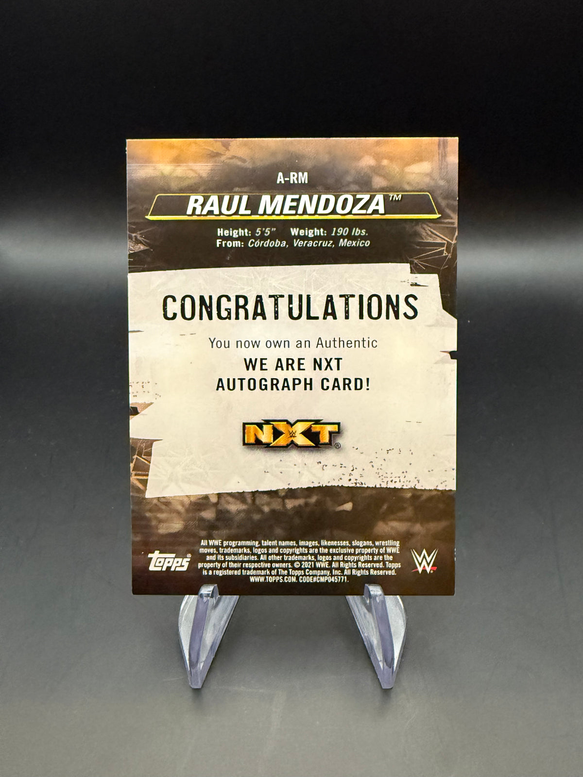 Raul Mendoza 2021 WWE Topps NXT Autograph /250