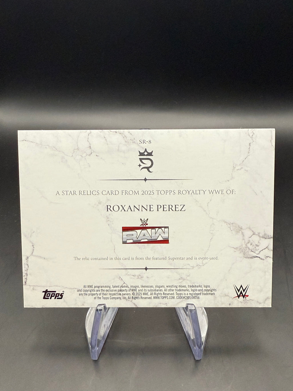 Roxanne Perez 2025 WWE Topps Royalty Star Relic /99