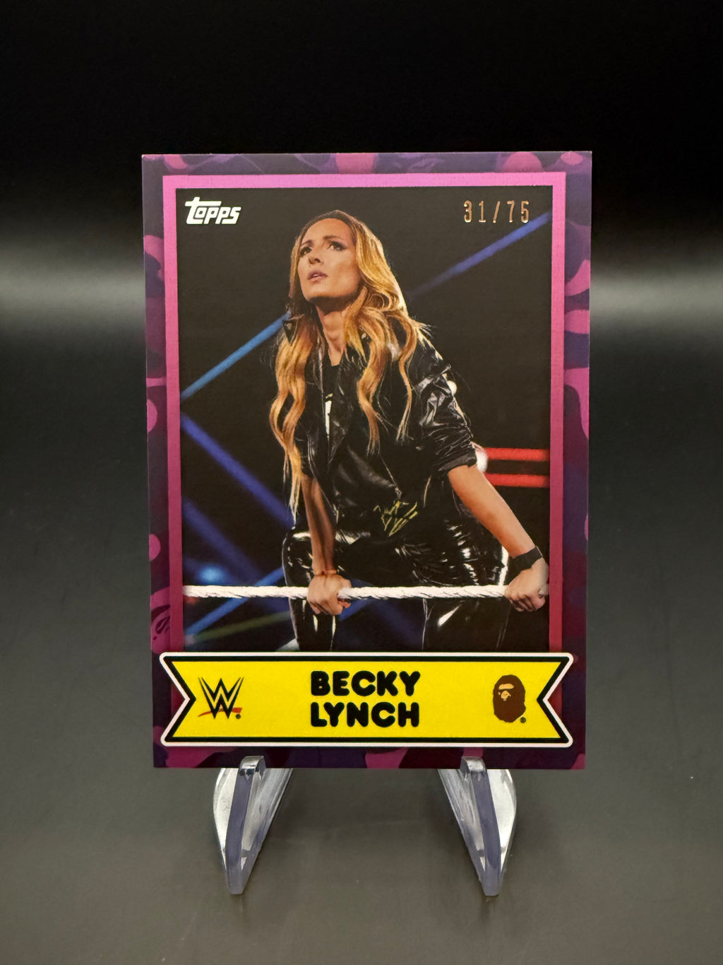 Becky Lynch 2025 Topps WWE x BAPE Purple Camo /75