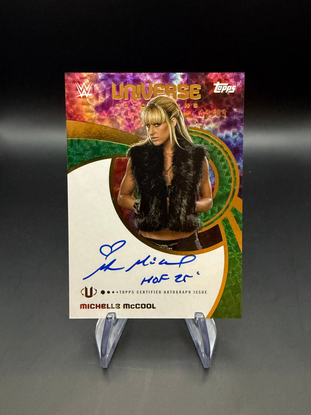 Michelle McCool 2025 WWE Topps Universe Green Electric Autograph /99