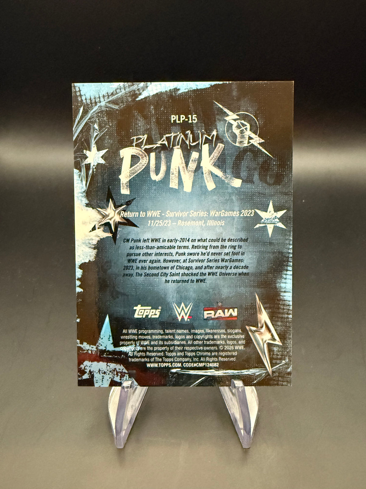 CM Punk 2026 WWE Topps Chrome Platinum Punk "The Return" Red /5