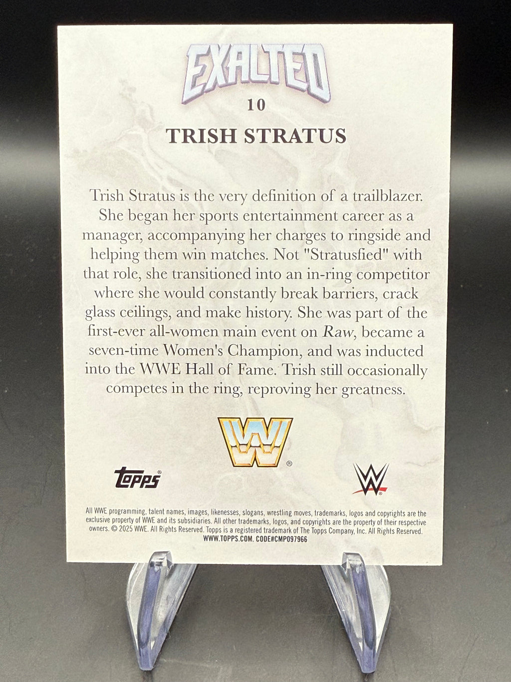 Trish Stratus 2025 WWE Topps Exalted Green /50