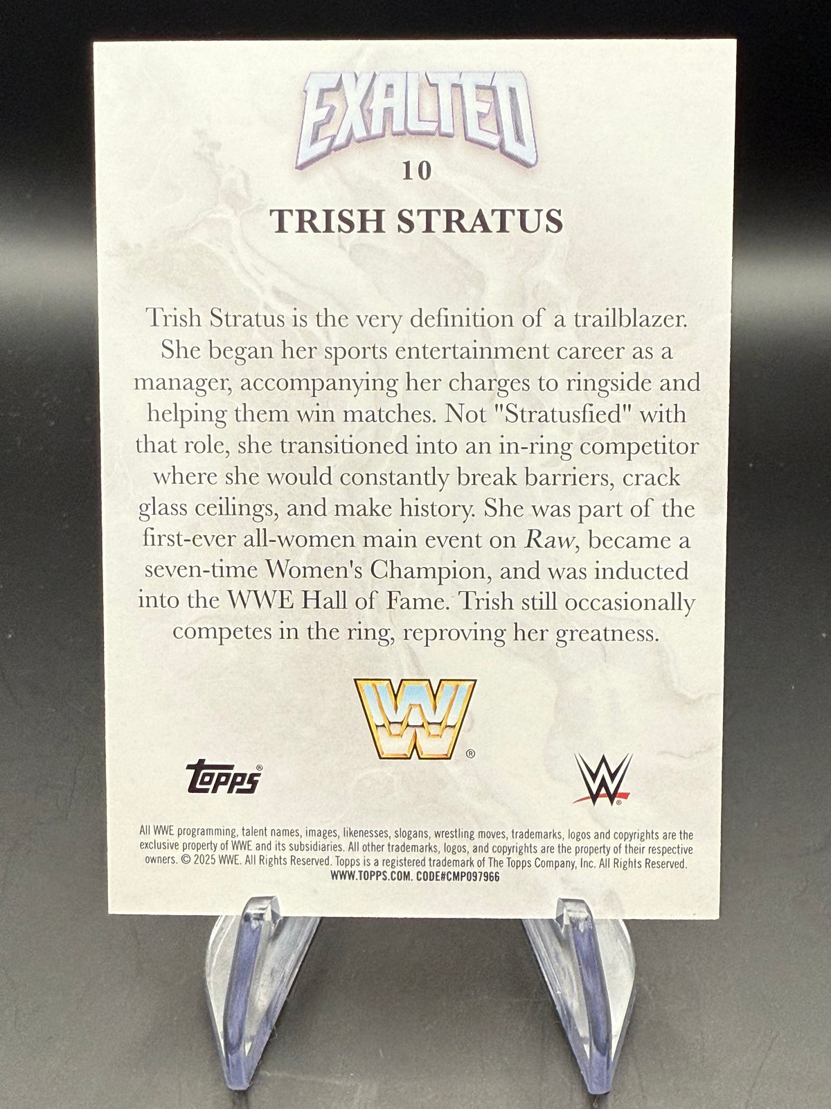 Trish Stratus 2025 WWE Topps Exalted Green /50
