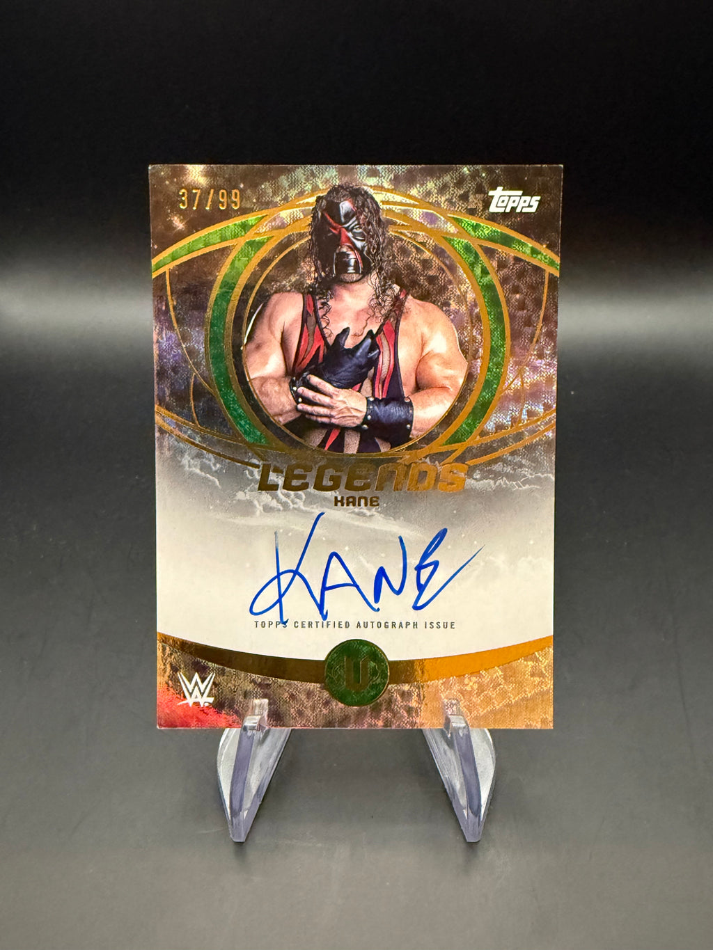 Kane 2025 WWE Topps Universe Electric Green Autograph /99