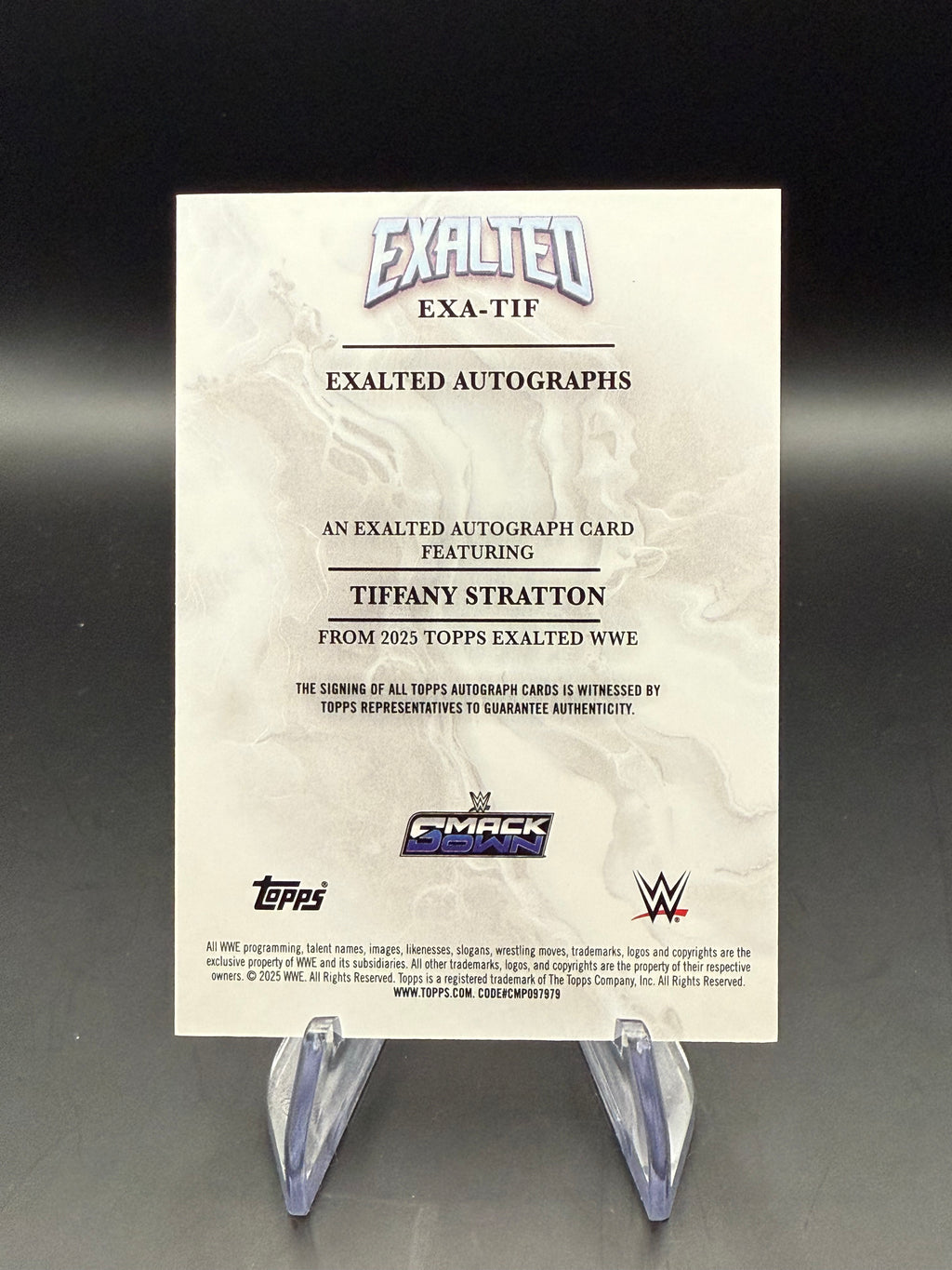 Tiffany Stratton 2025 WWE Topps Exalted Aqua Autograph /99