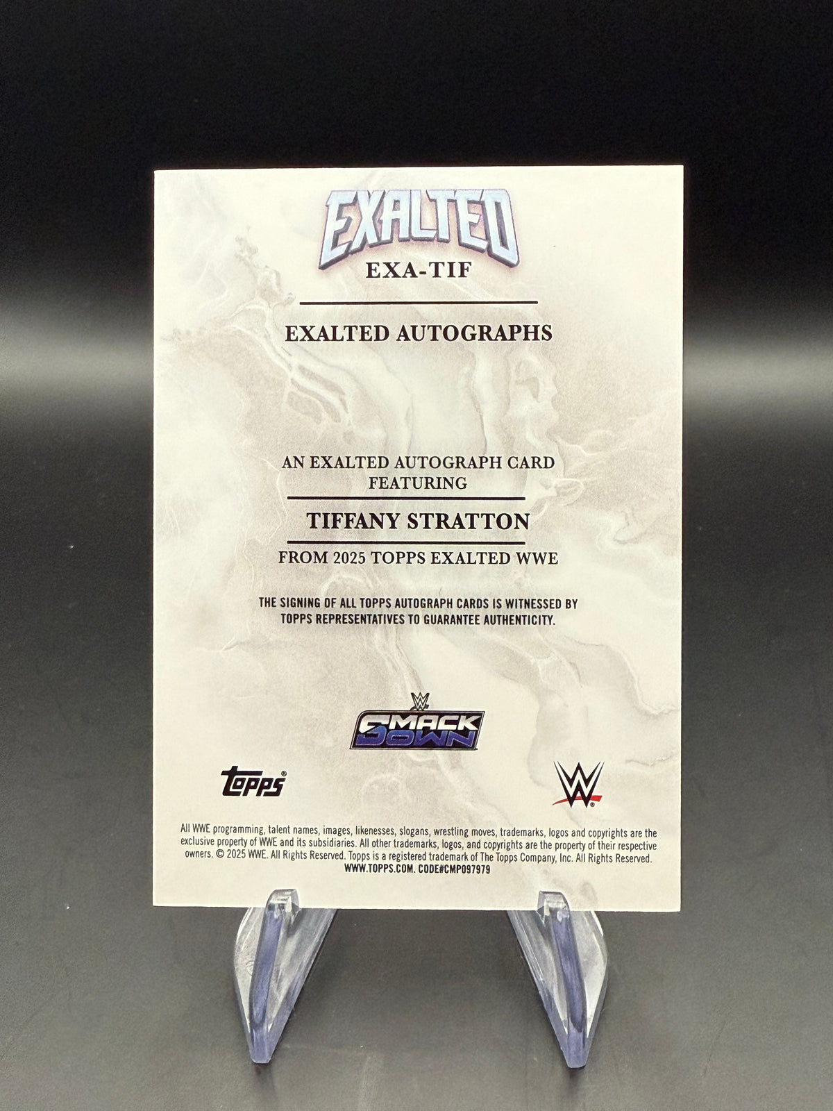 Tiffany Stratton 2025 WWE Topps Exalted Aqua Autograph /99