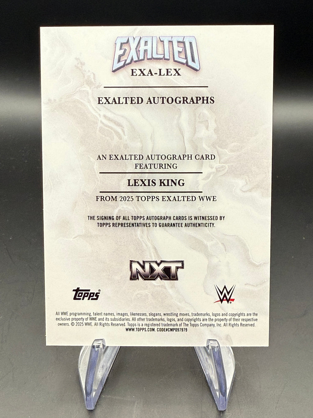 Lexis King 2025 WWE Topps Exalted Blue Autograph /25