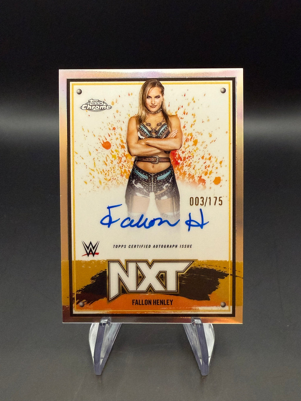 Fallon Henley 2025 WWE Topps Chrome Refractor NXT Autograph /175