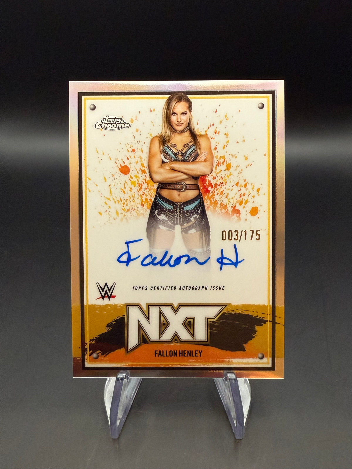 Fallon Henley 2025 WWE Topps Chrome Refractor NXT Autograph /175