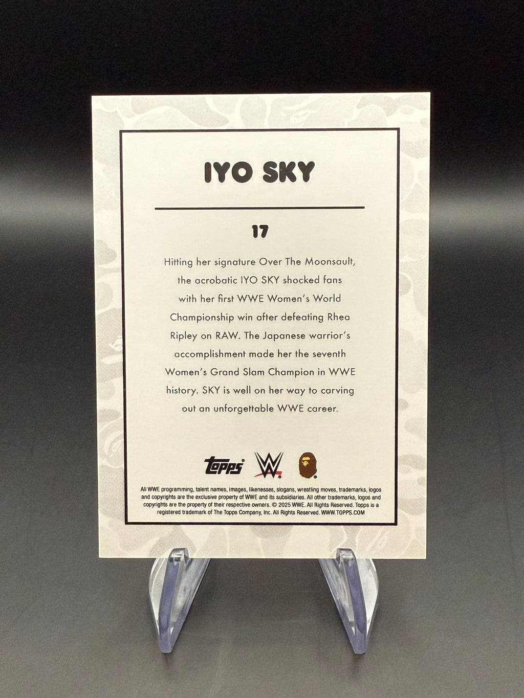 IYO SKY 2025 Topps WWE x BAPE Green Camo