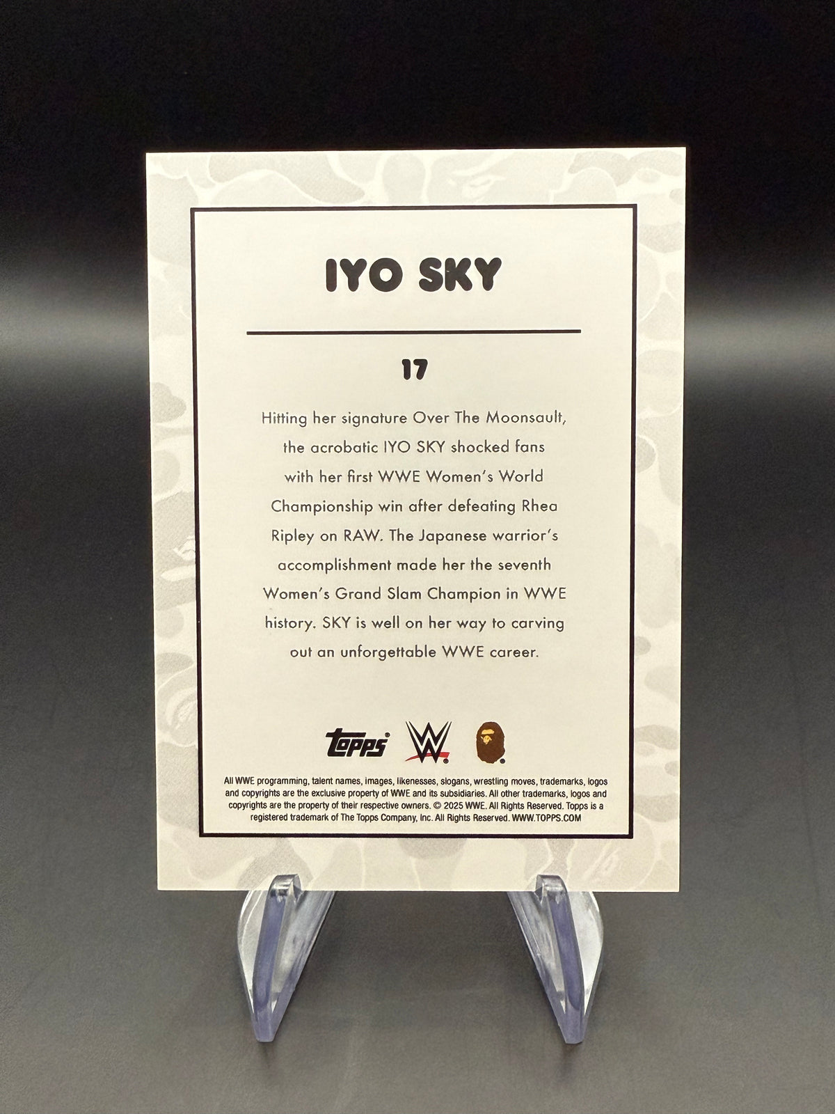 IYO SKY 2025 Topps WWE x BAPE Green Camo