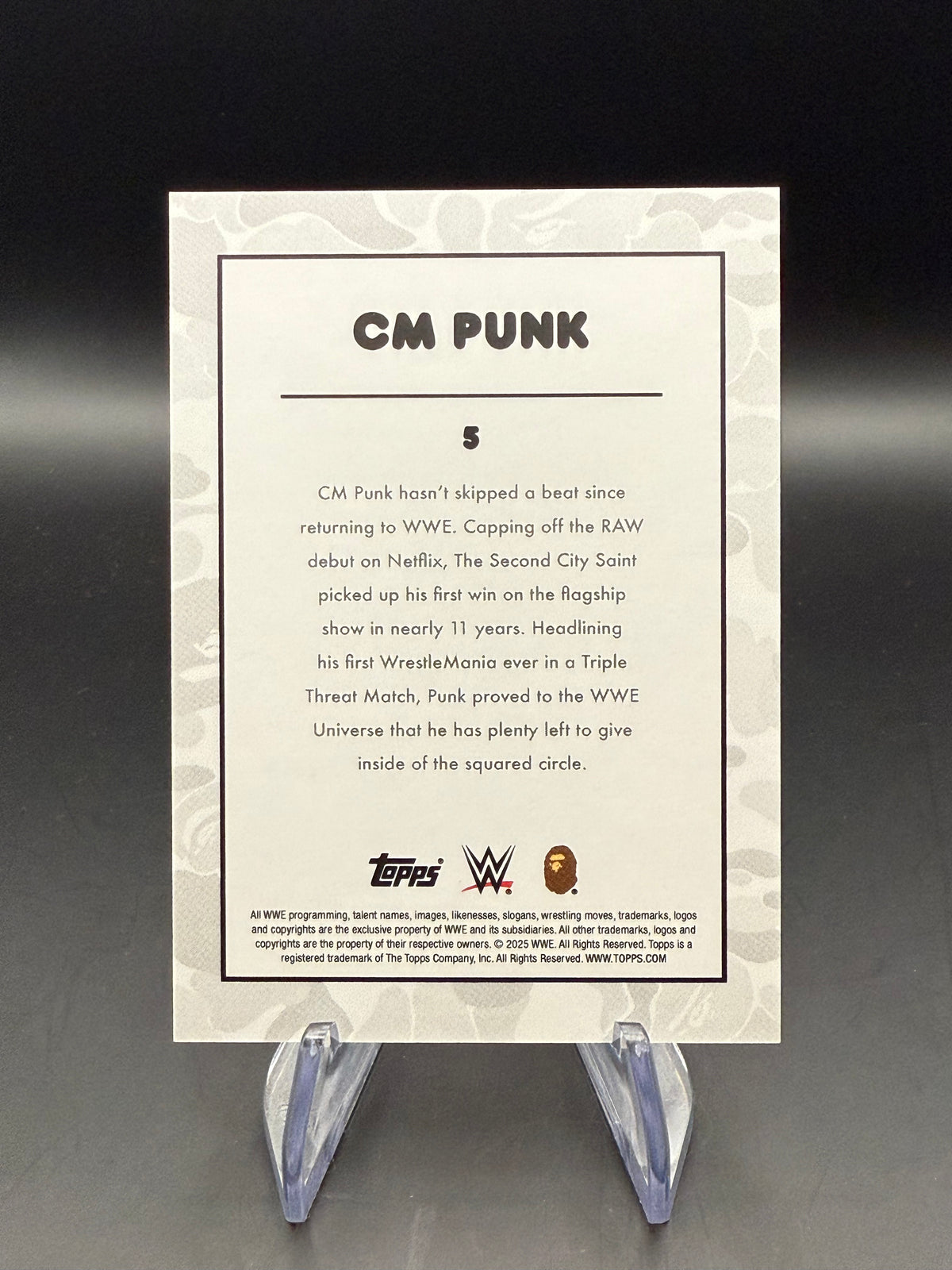 CM Punk 2025 Topps WWE x BAPE Green Camo