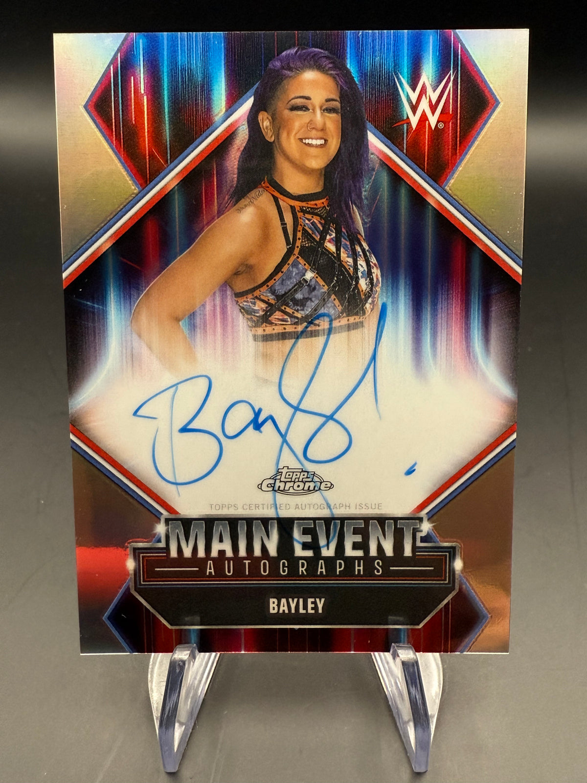 Bayley 2026 WWE Topps Chrome Silver Refractor Main Event Autograph