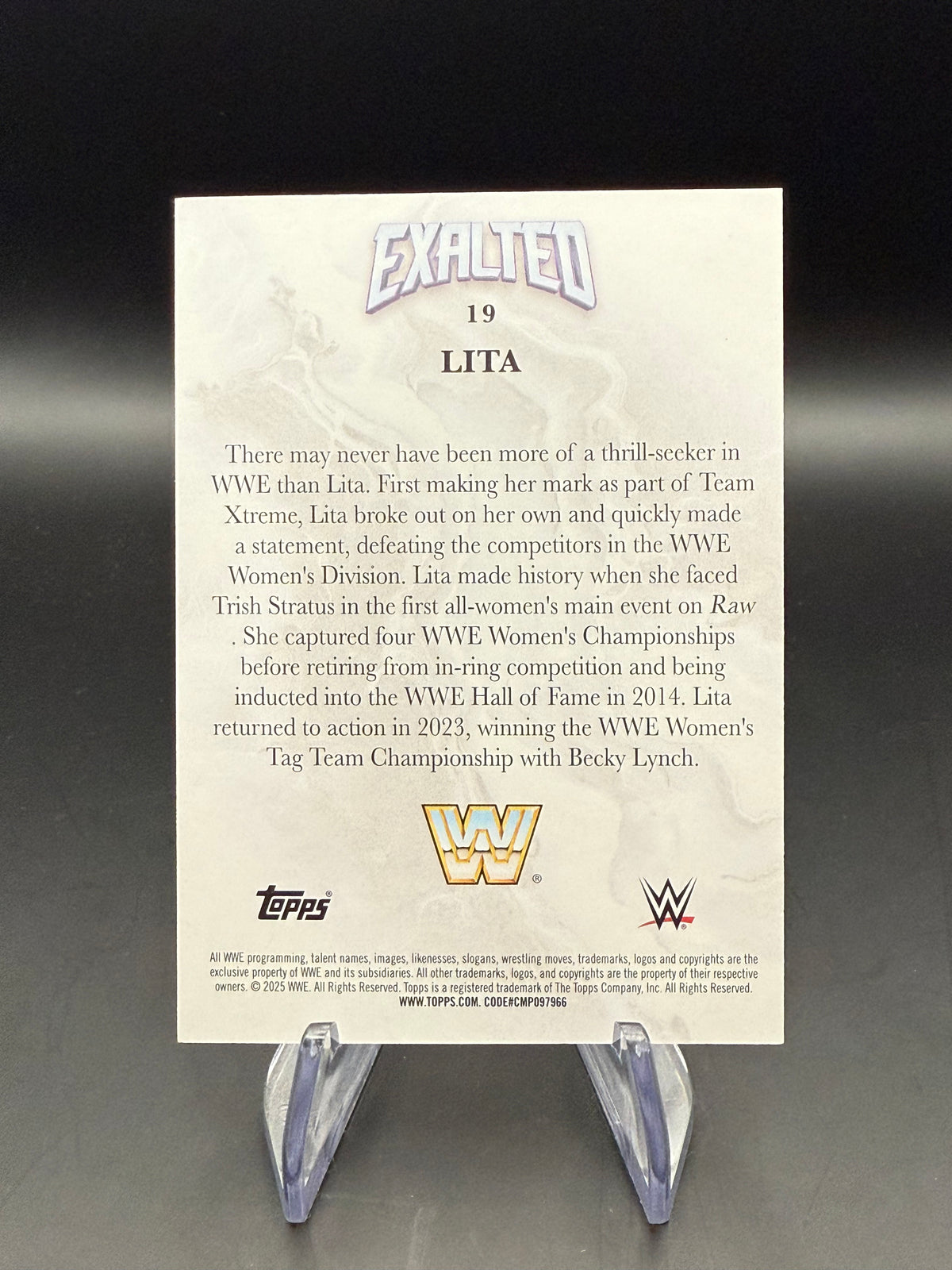 Lita 2025 WWE Topps Exalted Purple /10