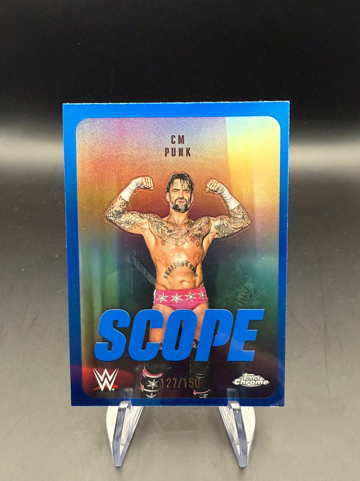 CM Punk 2026 WWE Topps Chrome Scope Blue /150