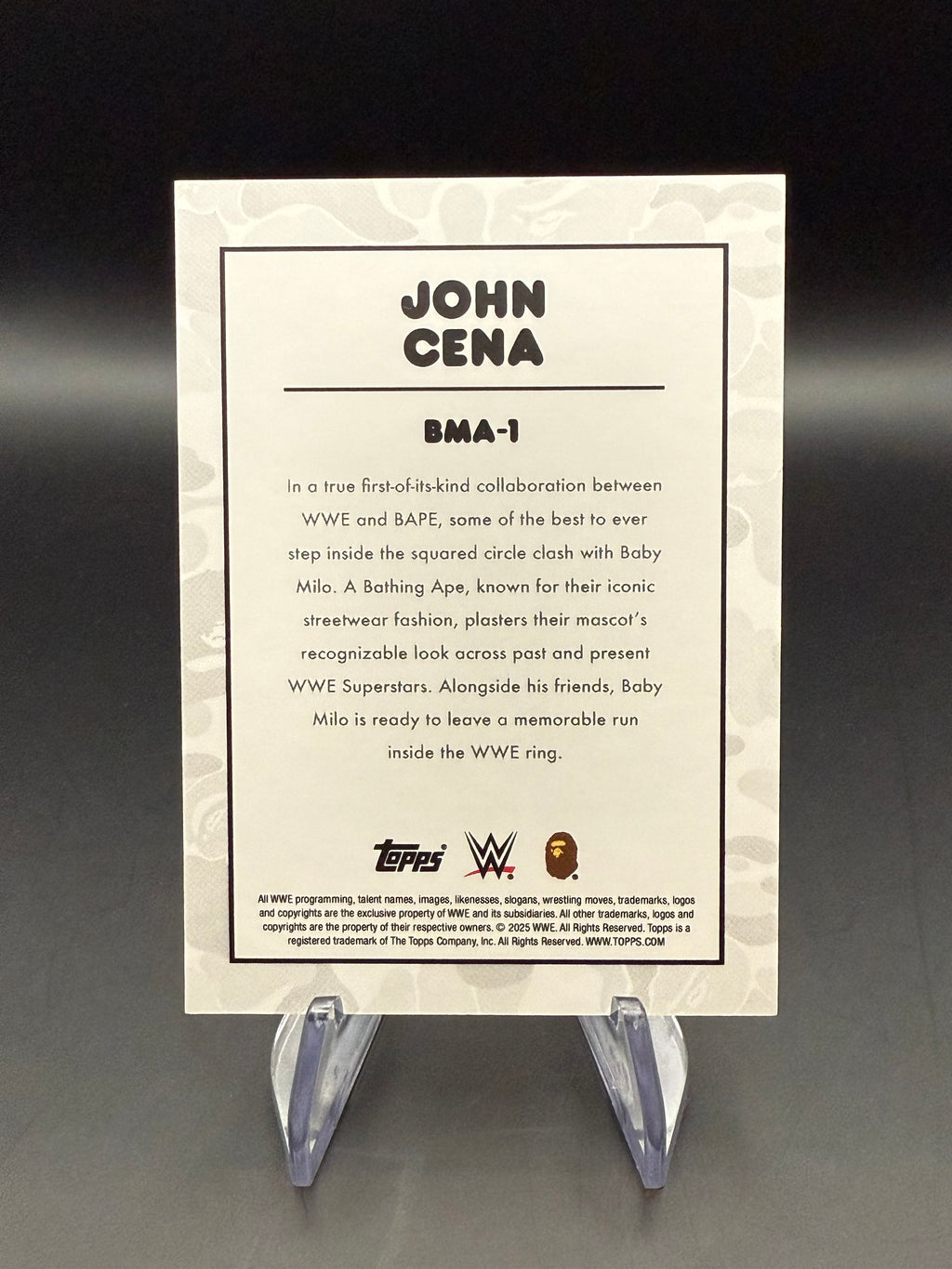 John Cena 2025 Topps WWE x BAPE Baby Milo