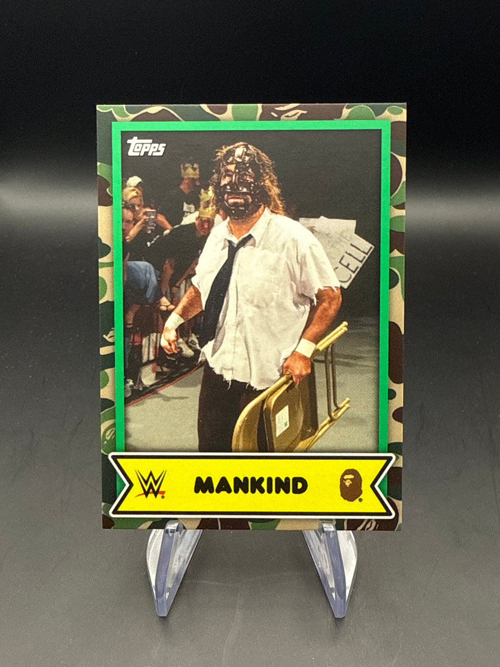 Mankind 2025 Topps WWE x BAPE Green Camo