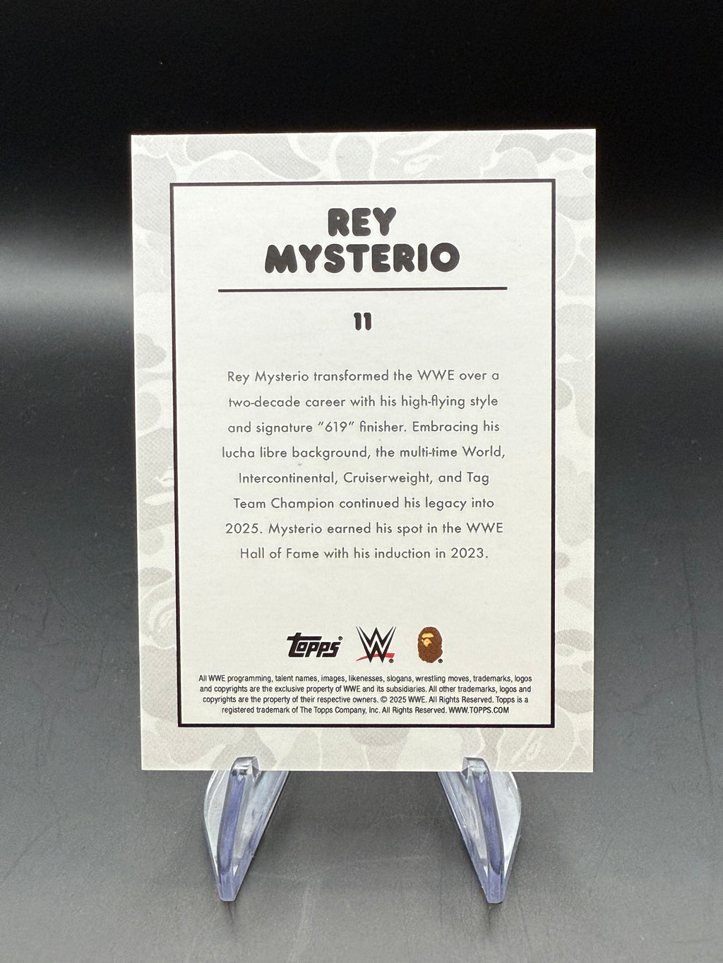 Rey Mysterio 2025 Topps WWE x BAPE Green Camo