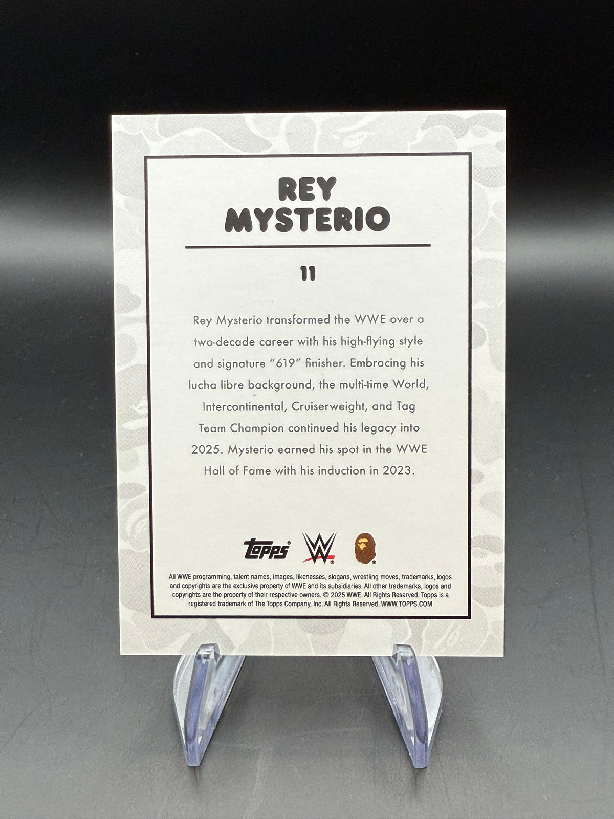 Rey Mysterio 2025 Topps WWE x BAPE Green Camo