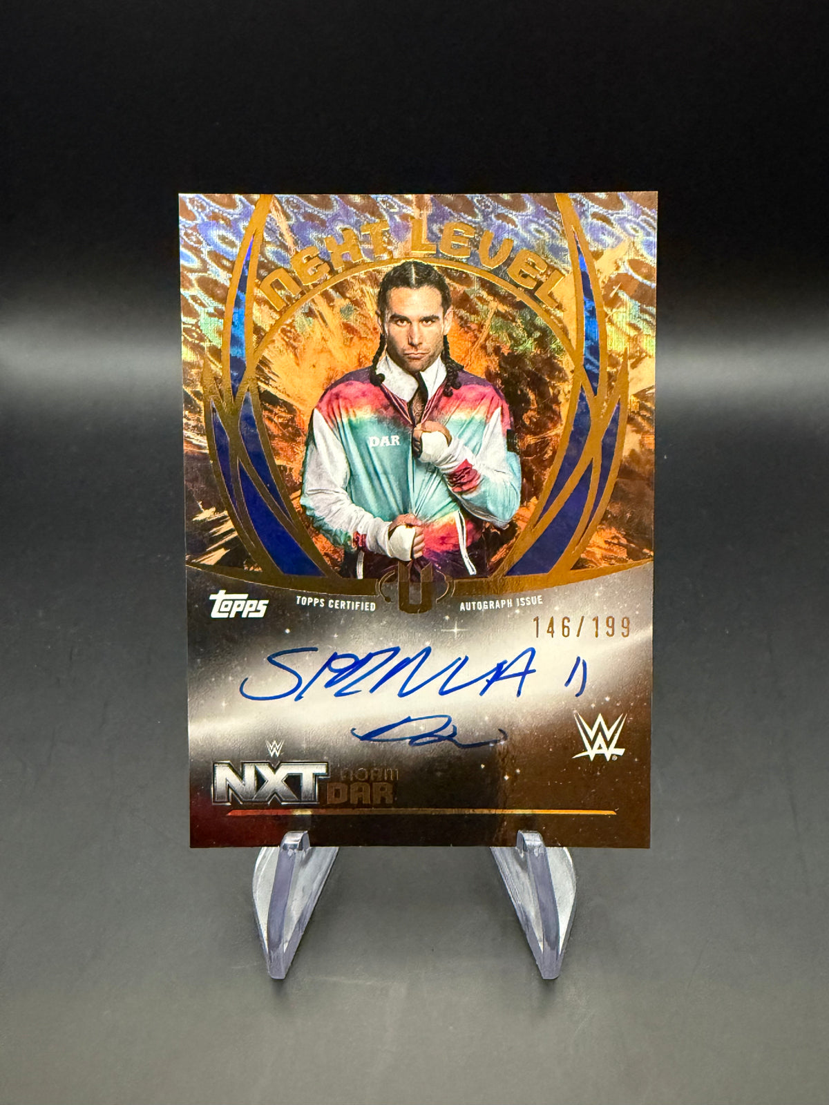Noam Dar 2025 WWE Topps Universe Blue Pulse Autograph /199