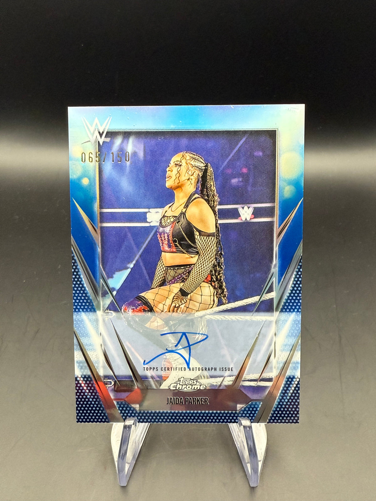 Jaida Parker 2026 WWE Topps Chrome Blue Refractor Autograph /150