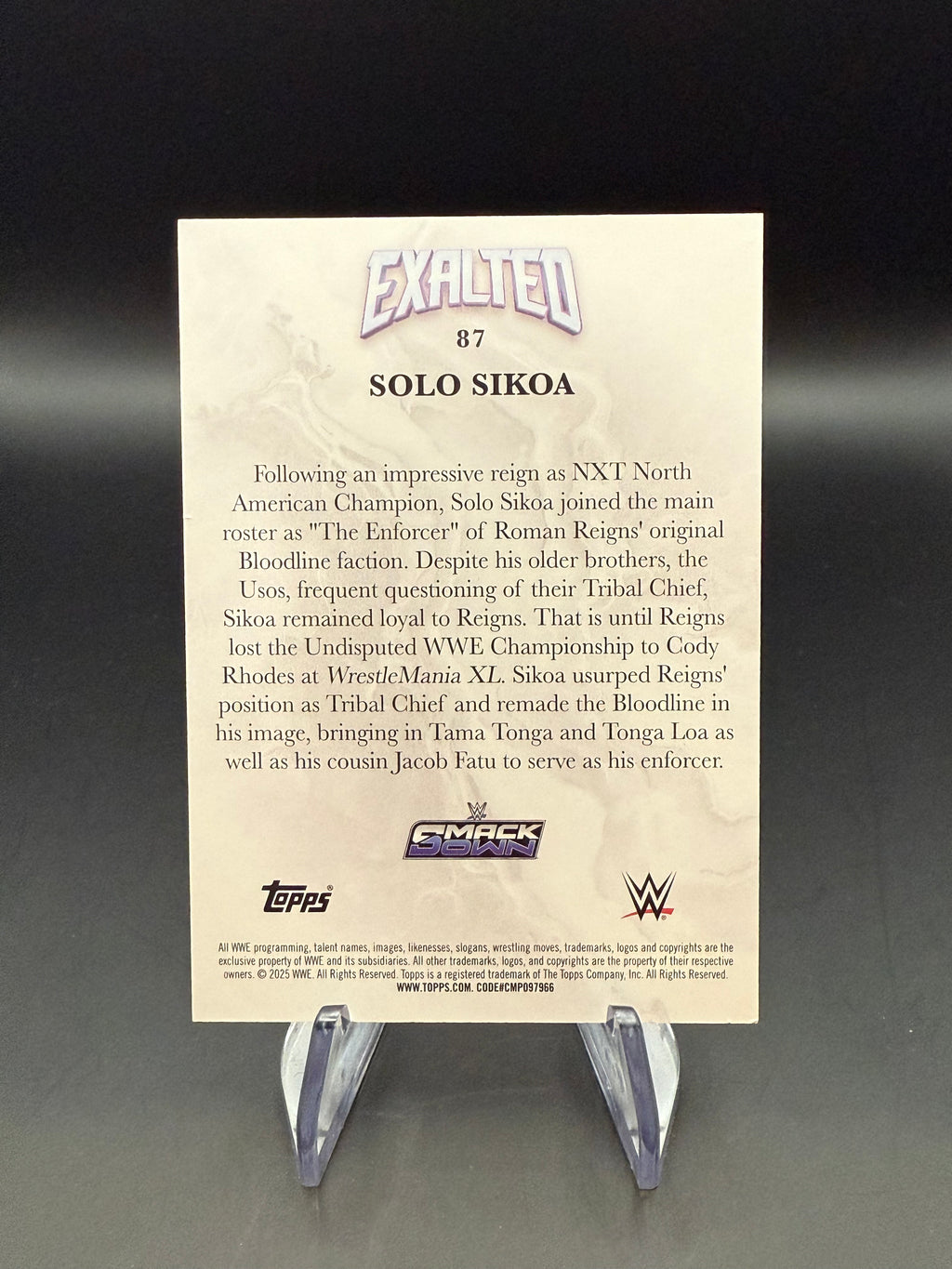 Solo Sikoa 2025 WWE Topps Exalted White /150