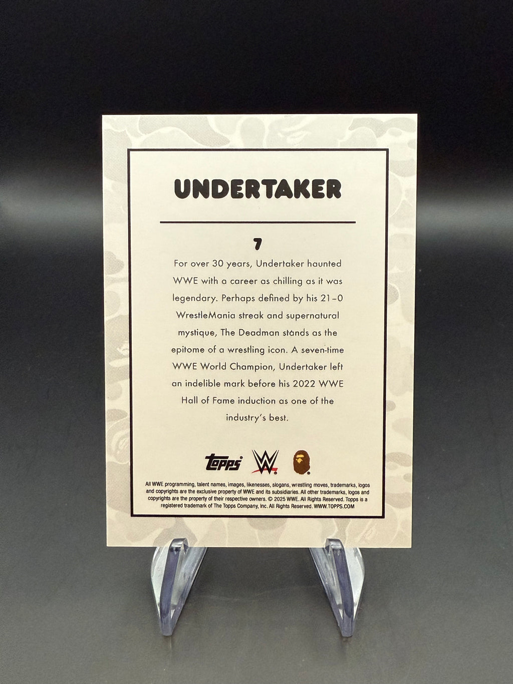 Undertaker 2025 Topps WWE x BAPE Red Camo /199