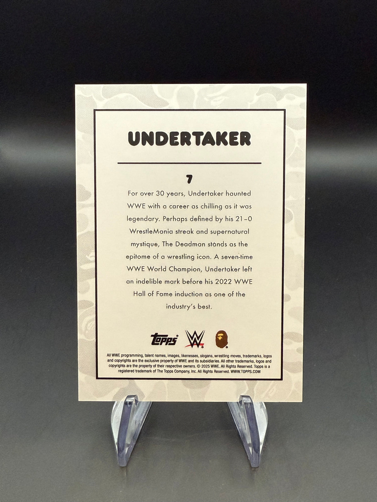 Undertaker 2025 Topps WWE x BAPE Red Camo /199