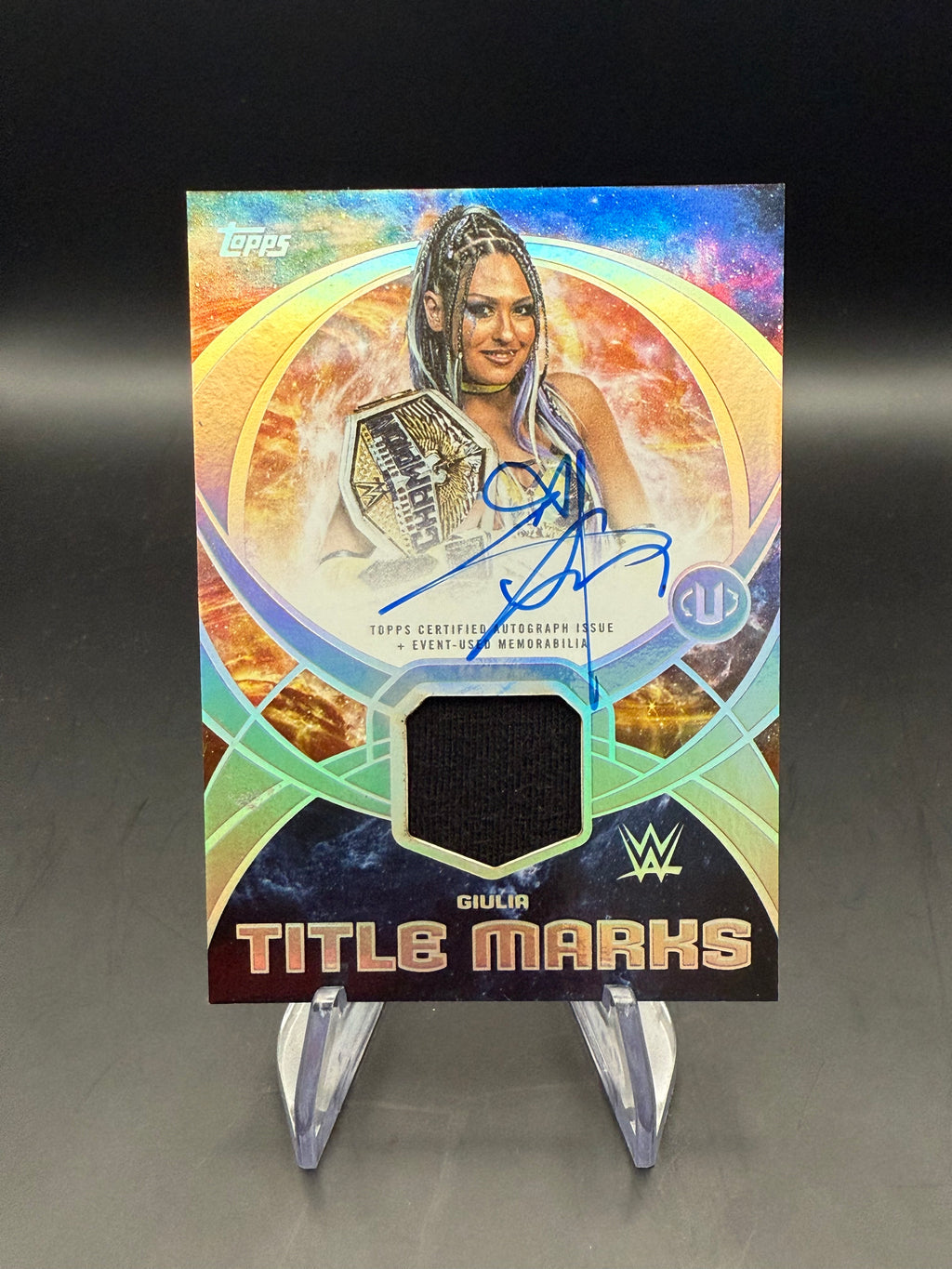 Giulia 2026 WWE Topps Universe Title Marks Relic Signatures Autograph