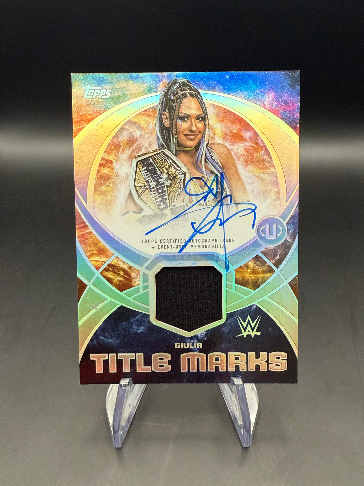 Giulia 2026 WWE Topps Universe Title Marks Relic Signatures Autograph