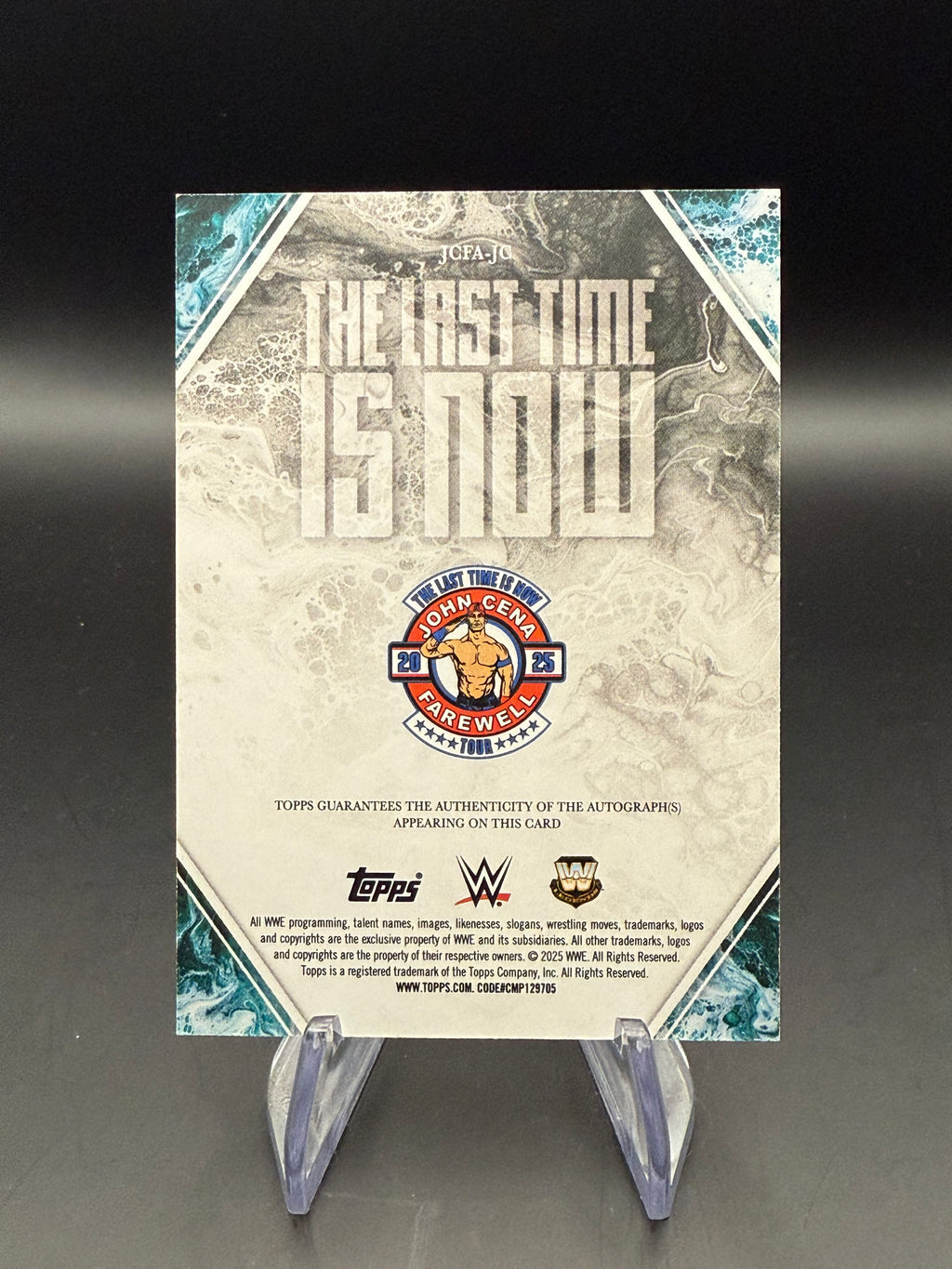 John Cena 2025 WWE Topps Exalted The Last Time Is Now Green Auto /50