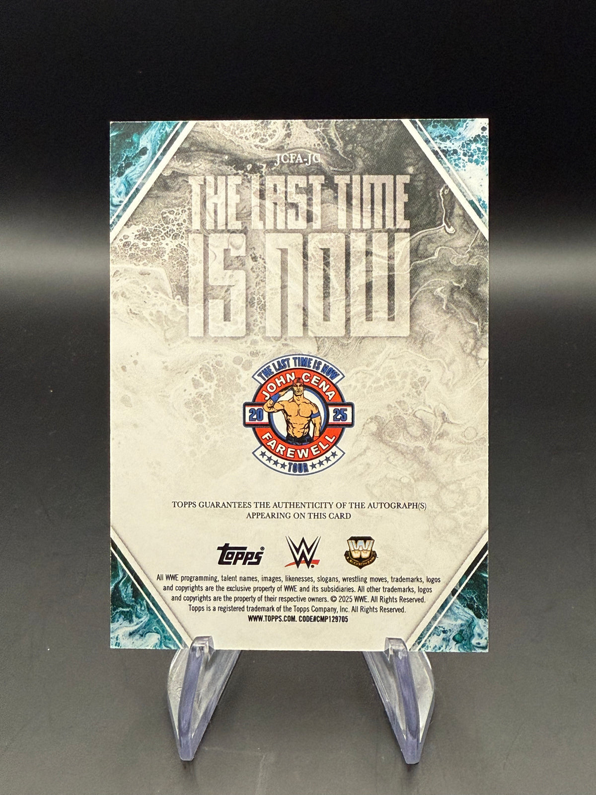 John Cena 2025 WWE Topps Exalted The Last Time Is Now Green Auto /50