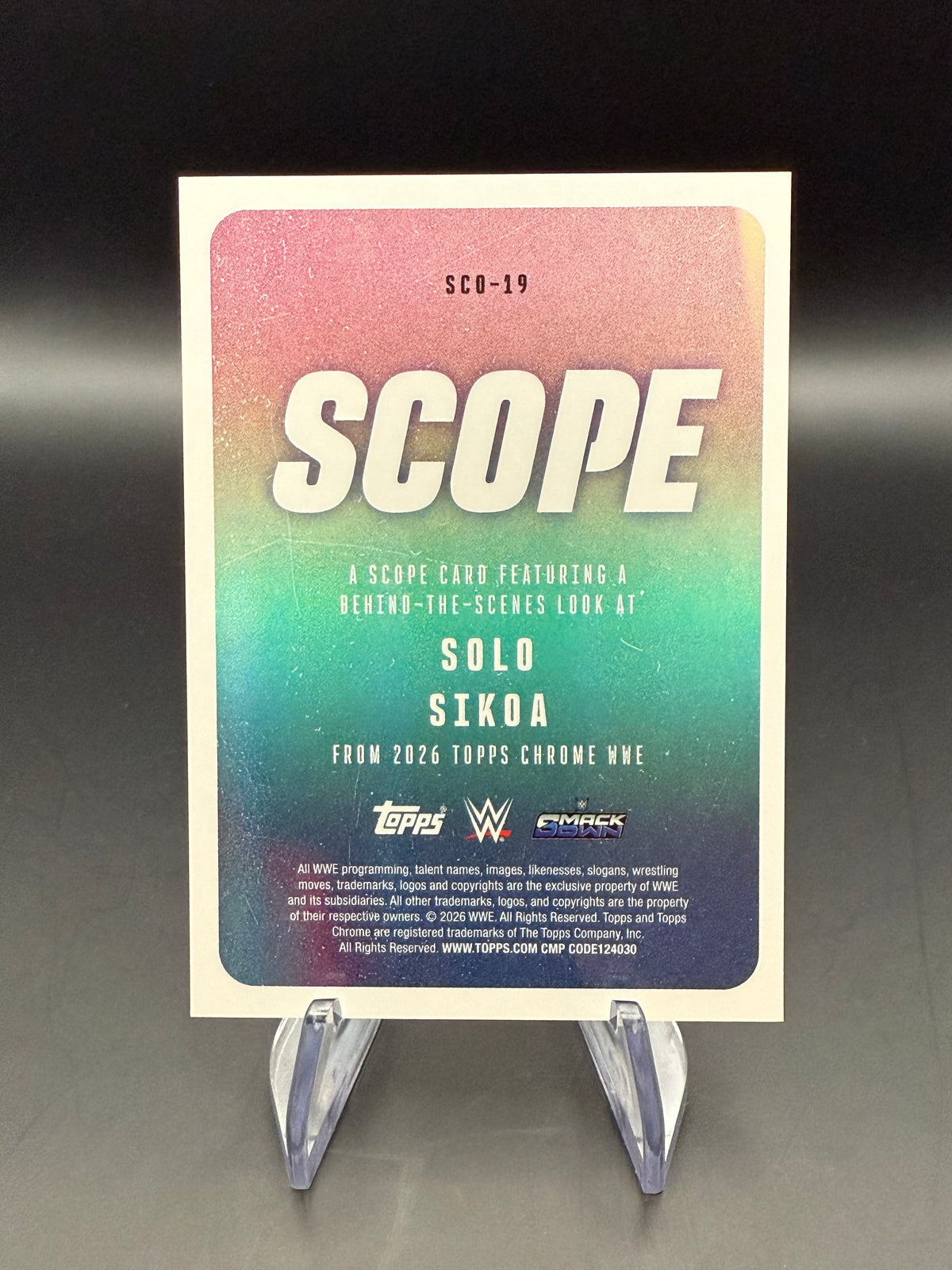 Solo Sikoa 2026 WWE Topps Chrome Scope Black Geometric Refractor /2