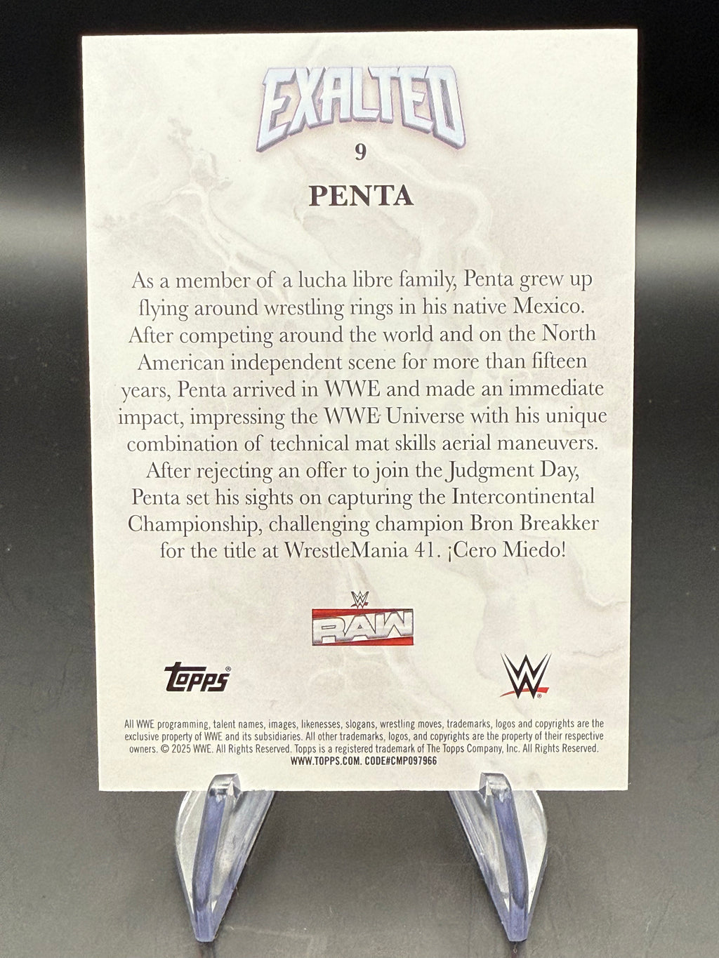 Penta 2025 WWE Topps Exalted White /150