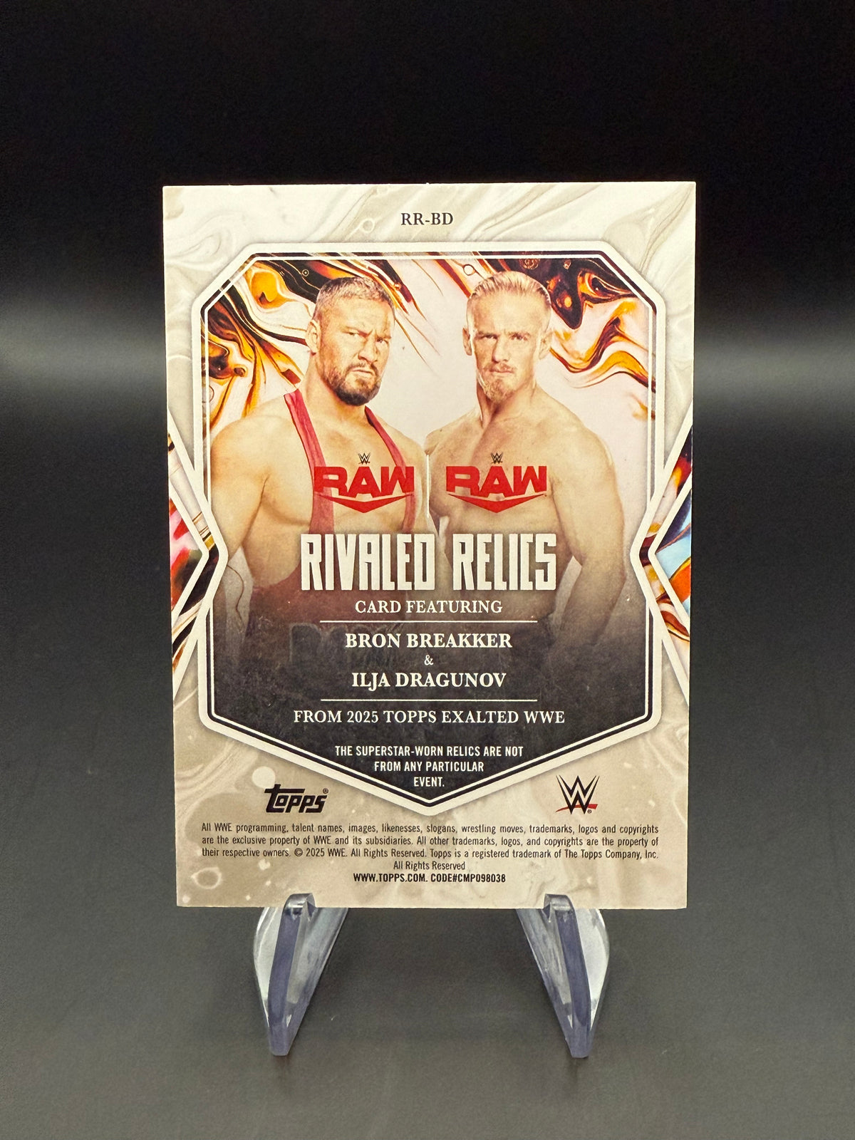 Bron Breakker & Ilja Dragunov 2025 WWE Topps Exalted Dual Rivaled Relic