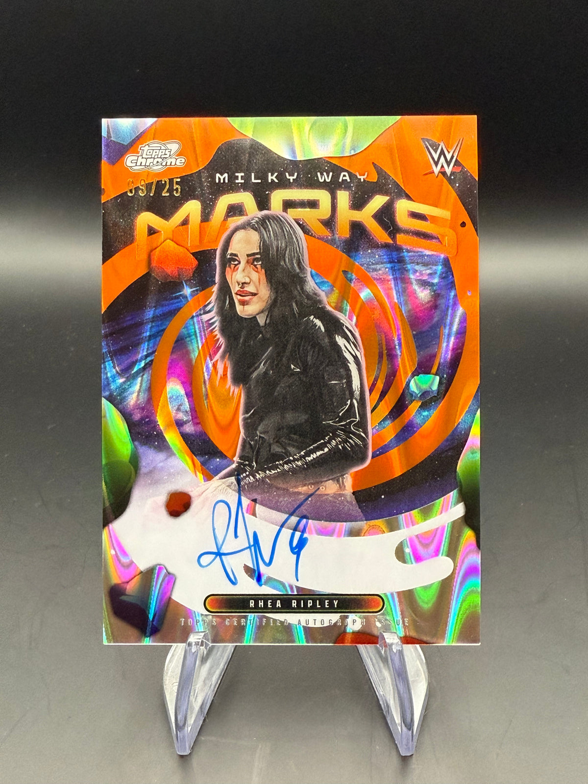 Rhea Ripley 2026 WWE Topps Cosmic Chrome Milky Way Marks Orange Galactic /25