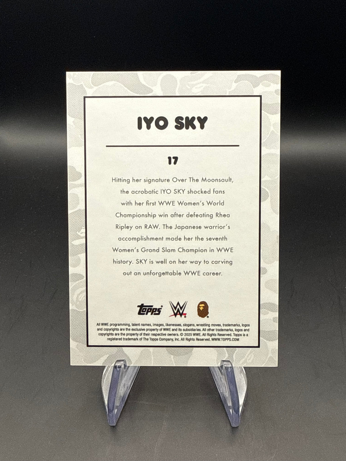 IYO SKY 2025 Topps WWE x BAPE White Camo