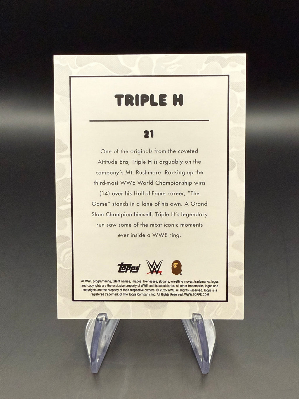 Triple H 2025 Topps WWE x BAPE Red Camo /199