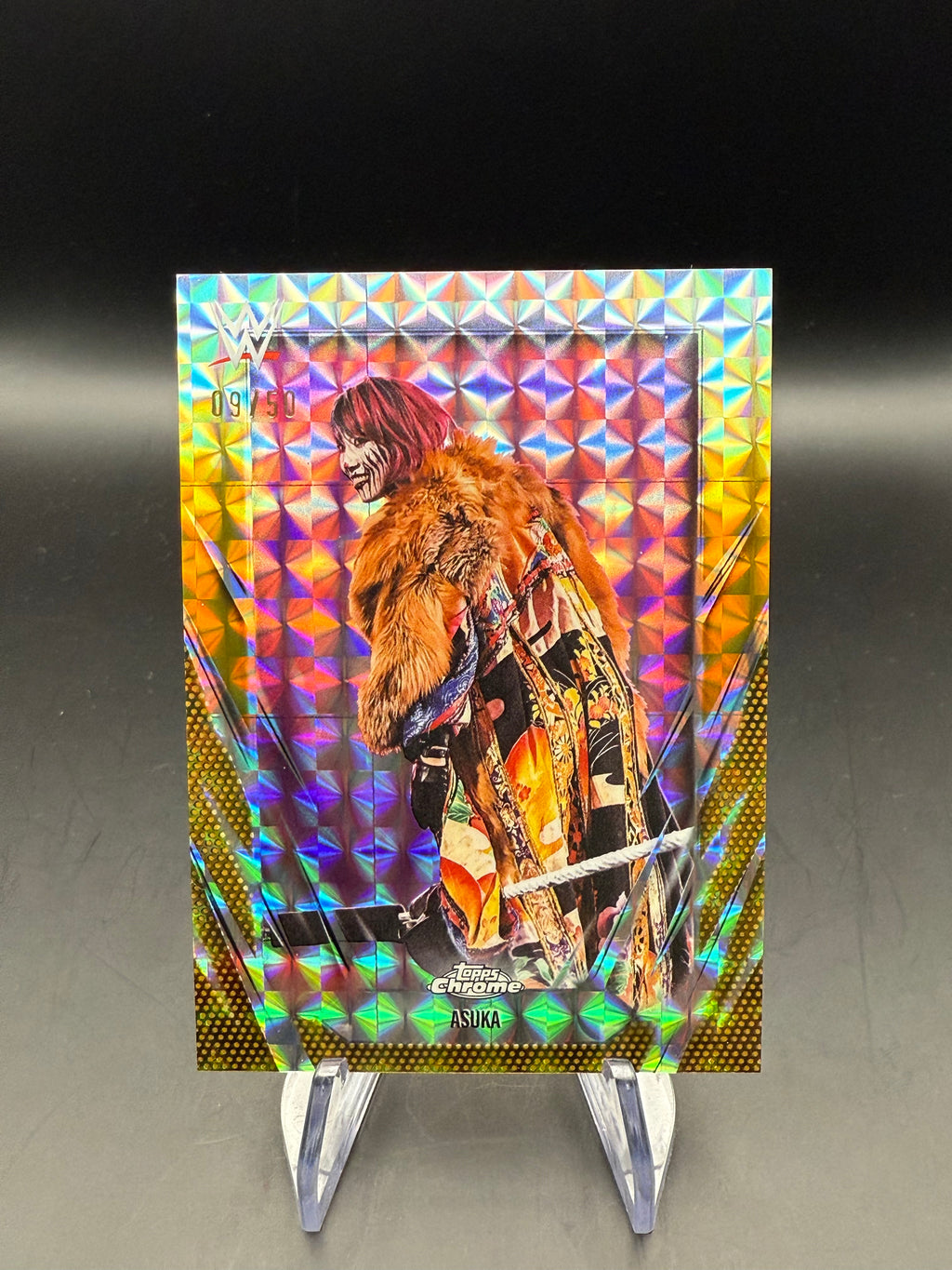 Asuka 2026 WWE Topps Chrome Geometric Refractor Gold /50