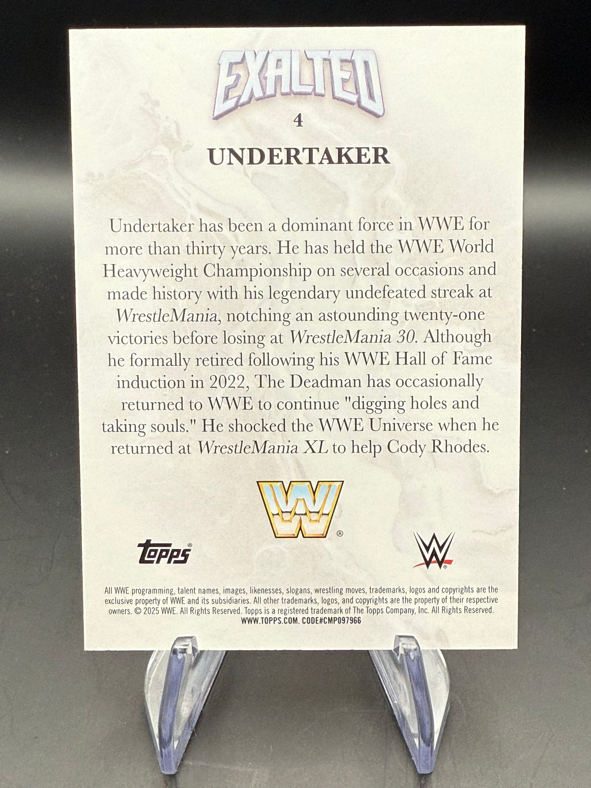 Undertaker 2025 WWE Topps Exalted Green /50