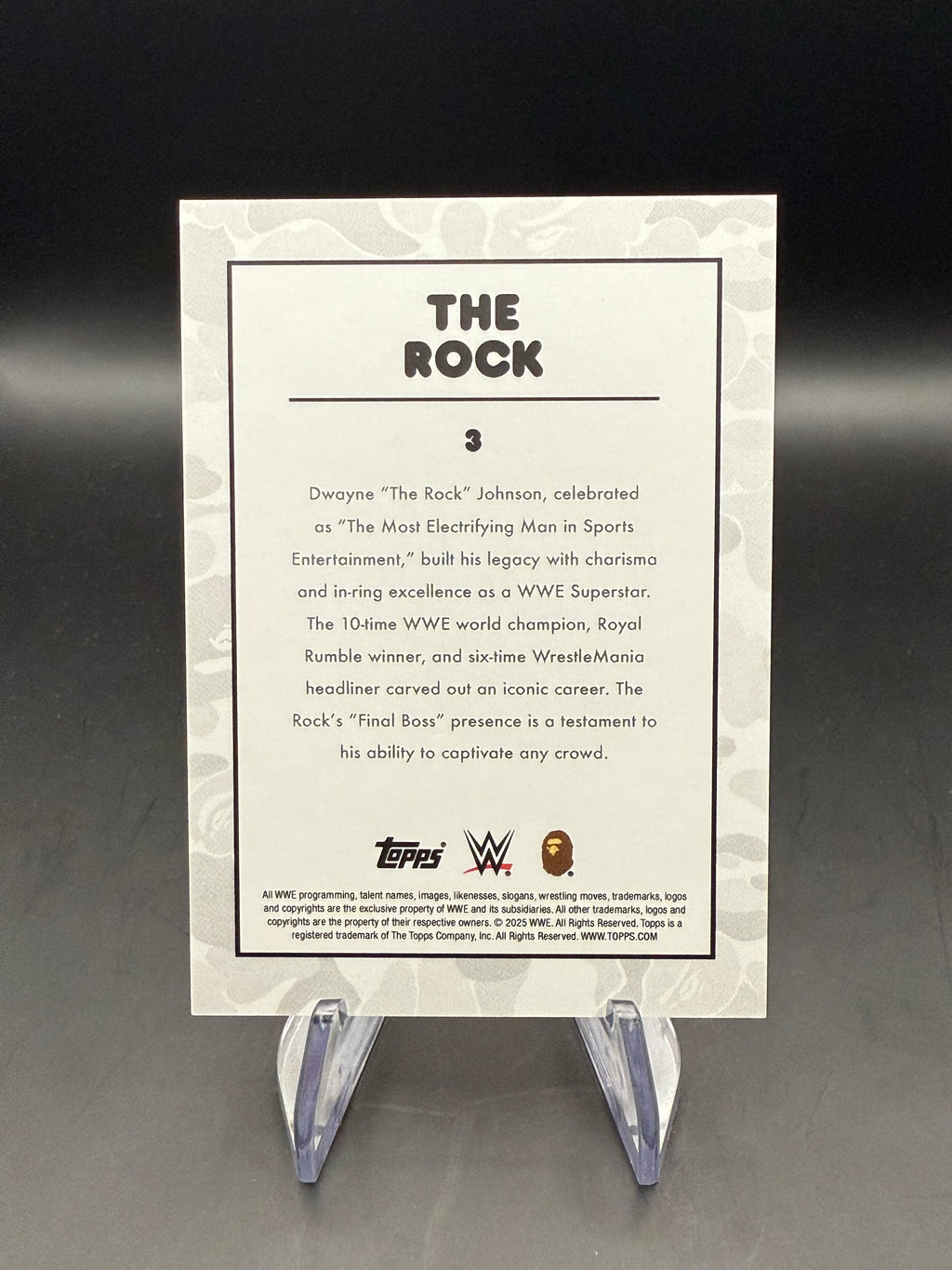 The Rock 2025 Topps WWE x BAPE Green Camo