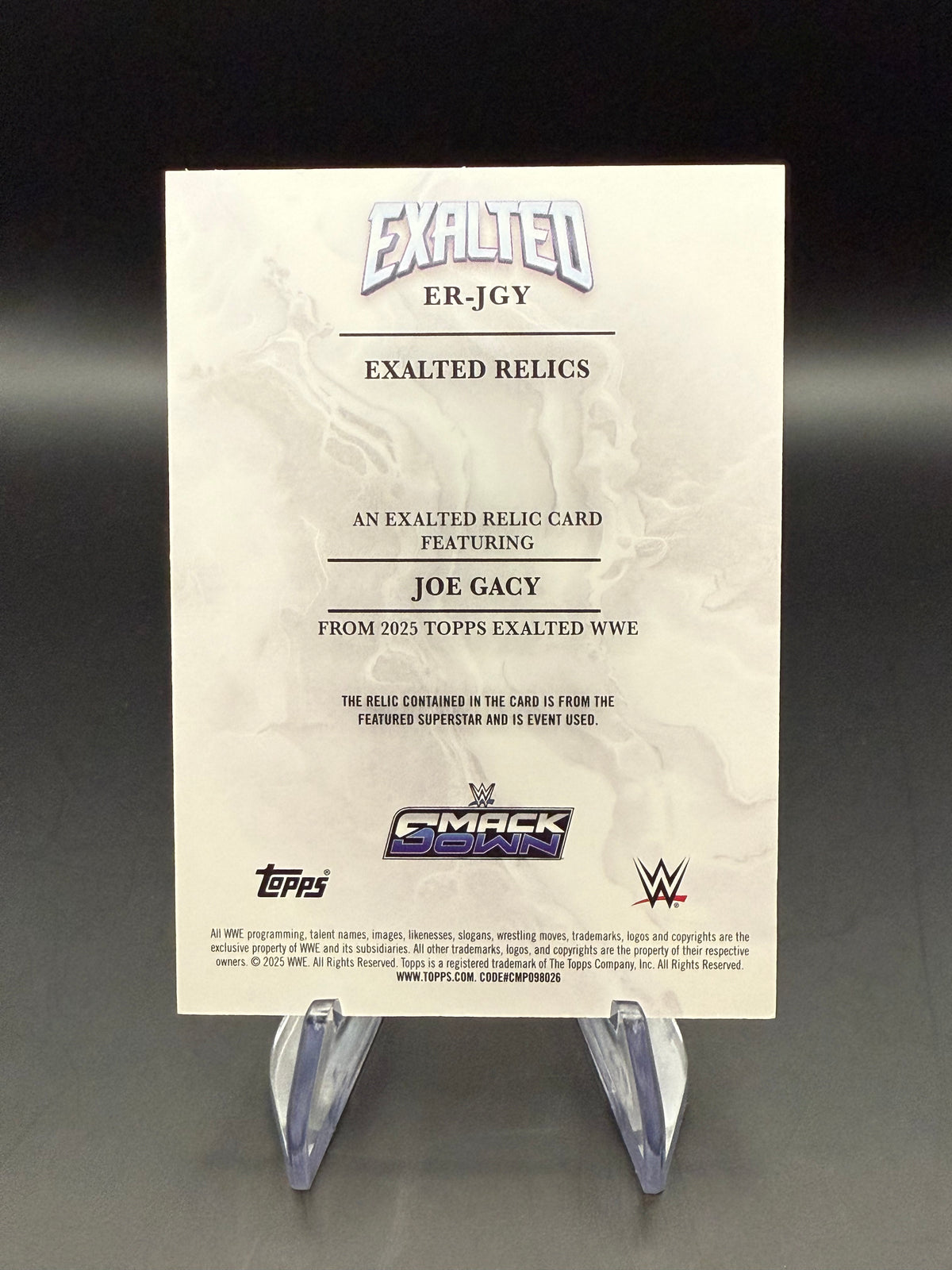 Joe Gacy 2025 WWE Topps Exalted Relic