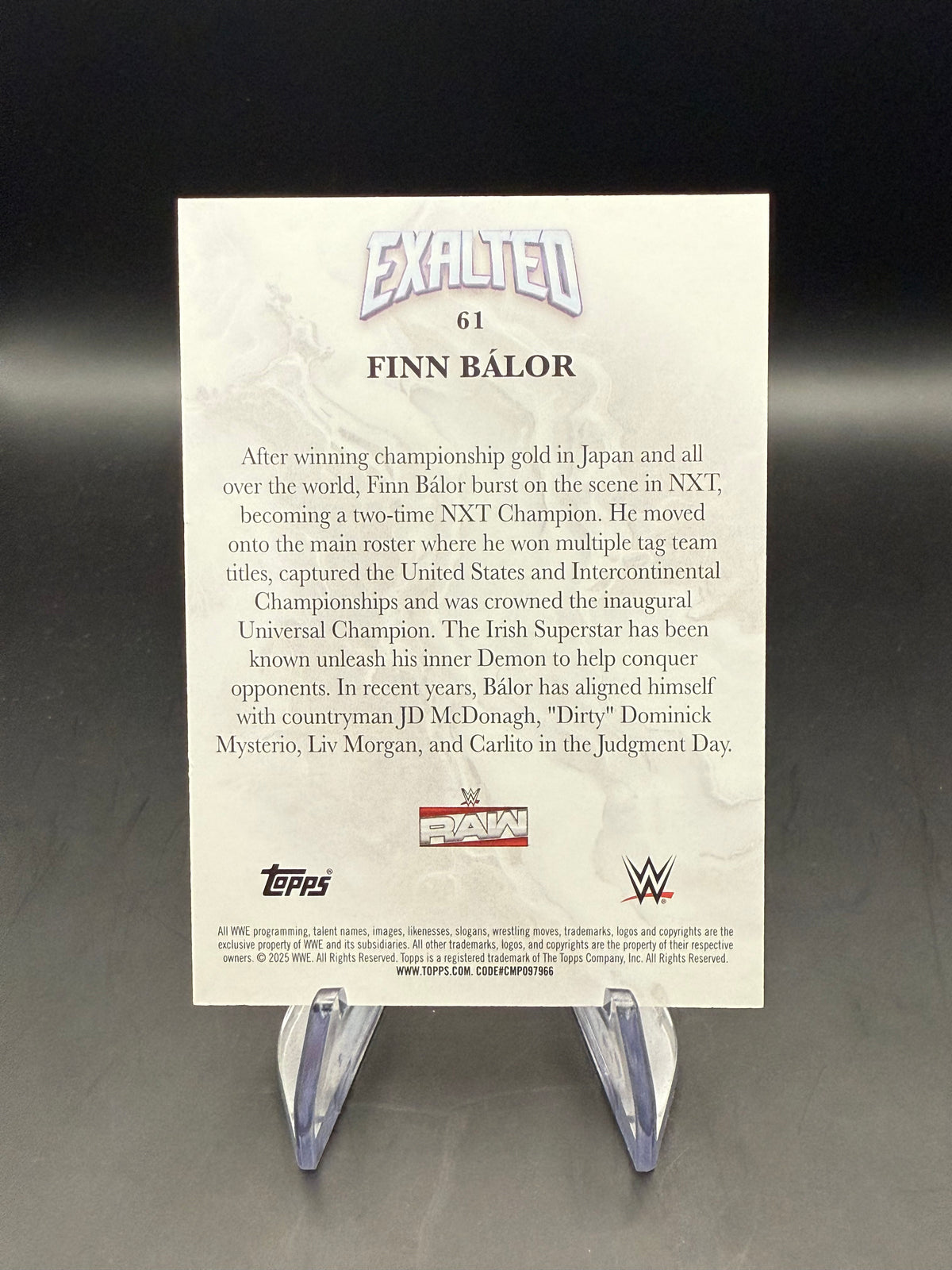Finn Balor 2025 WWE Topps Exalted Green /50