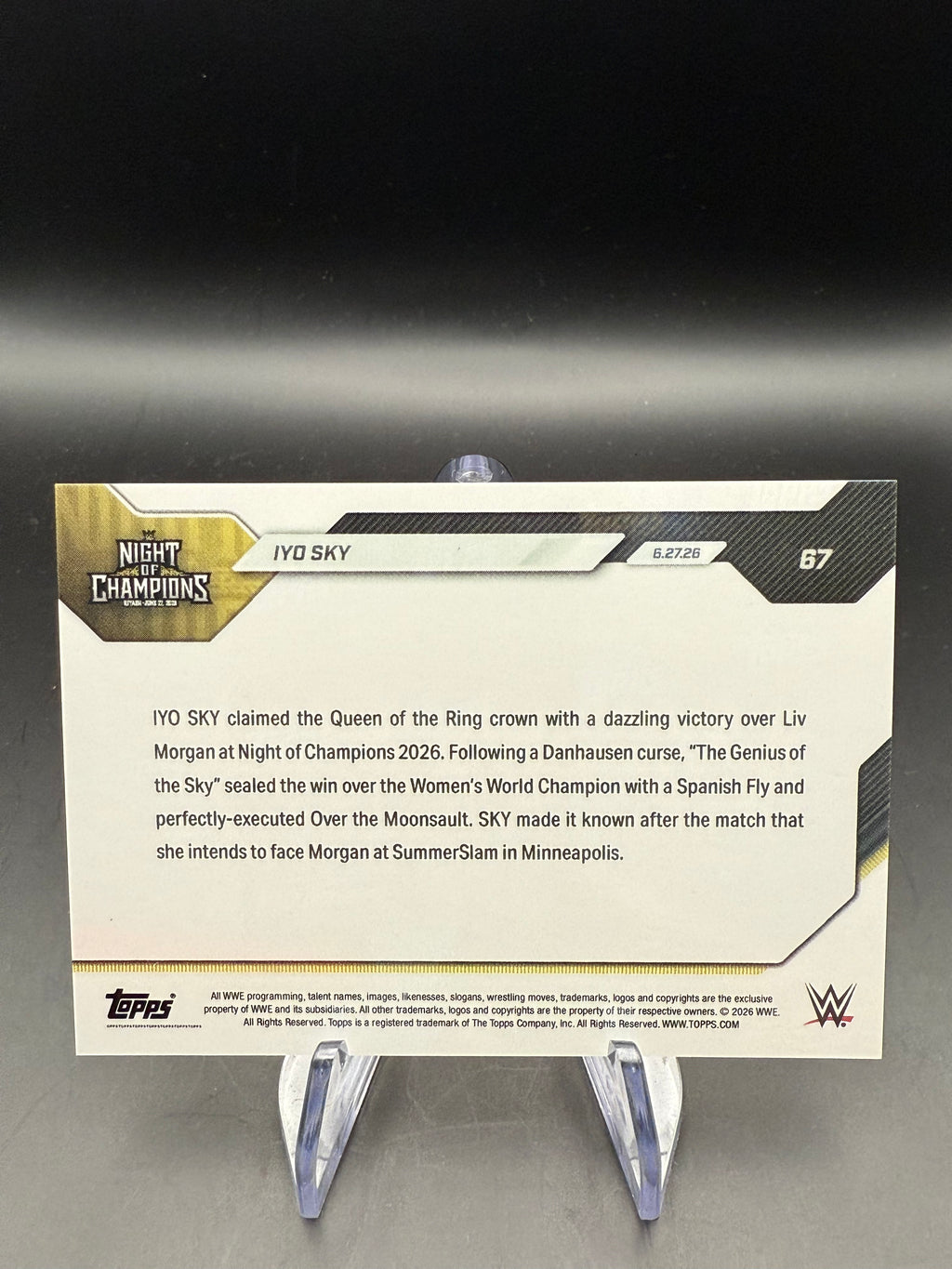 IYO SKY 2026 WWE Topps Now "Queen Of The Ring Winner"