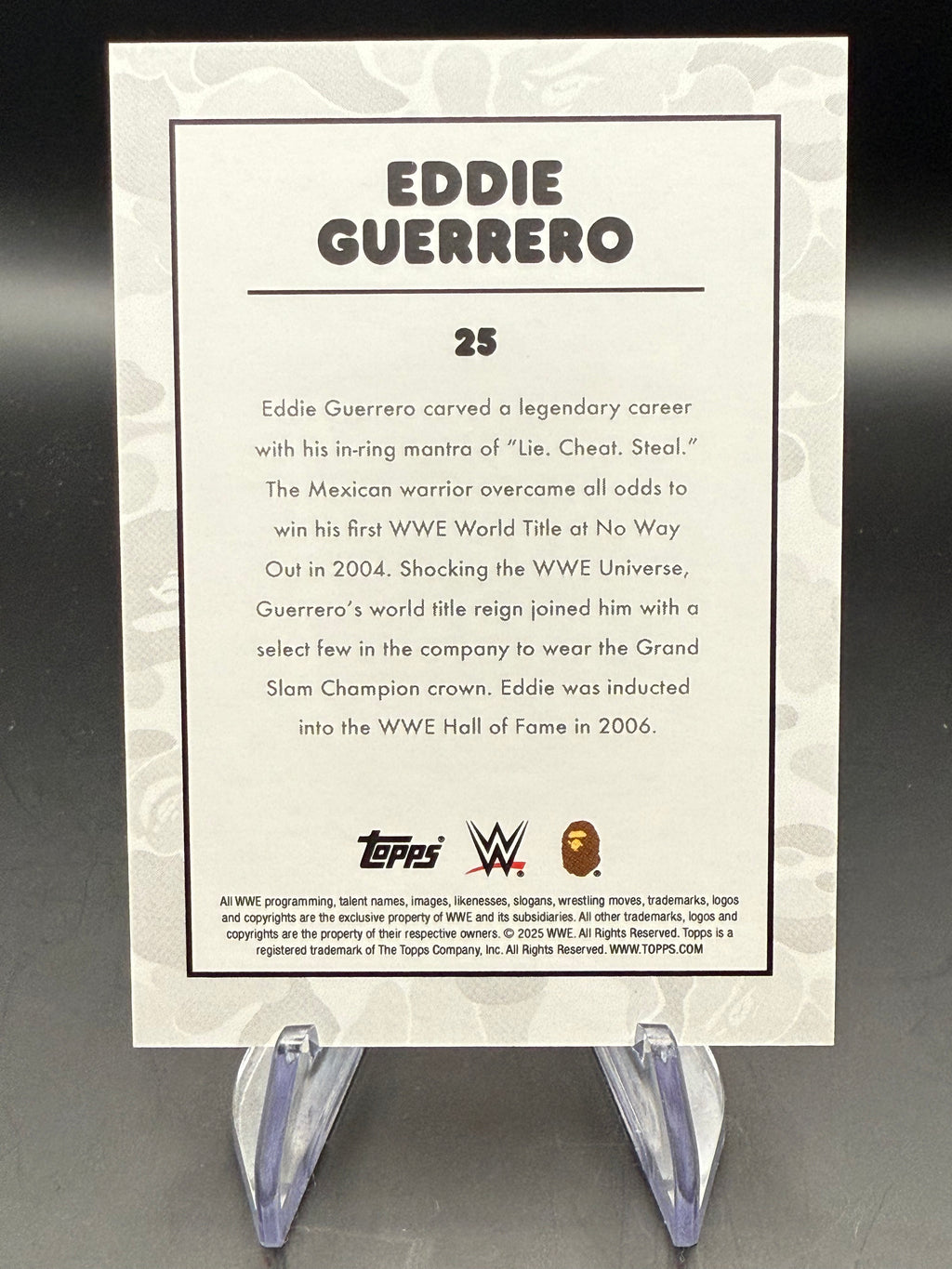 Eddie Guerrero 2025 Topps WWE x BAPE Green Camo