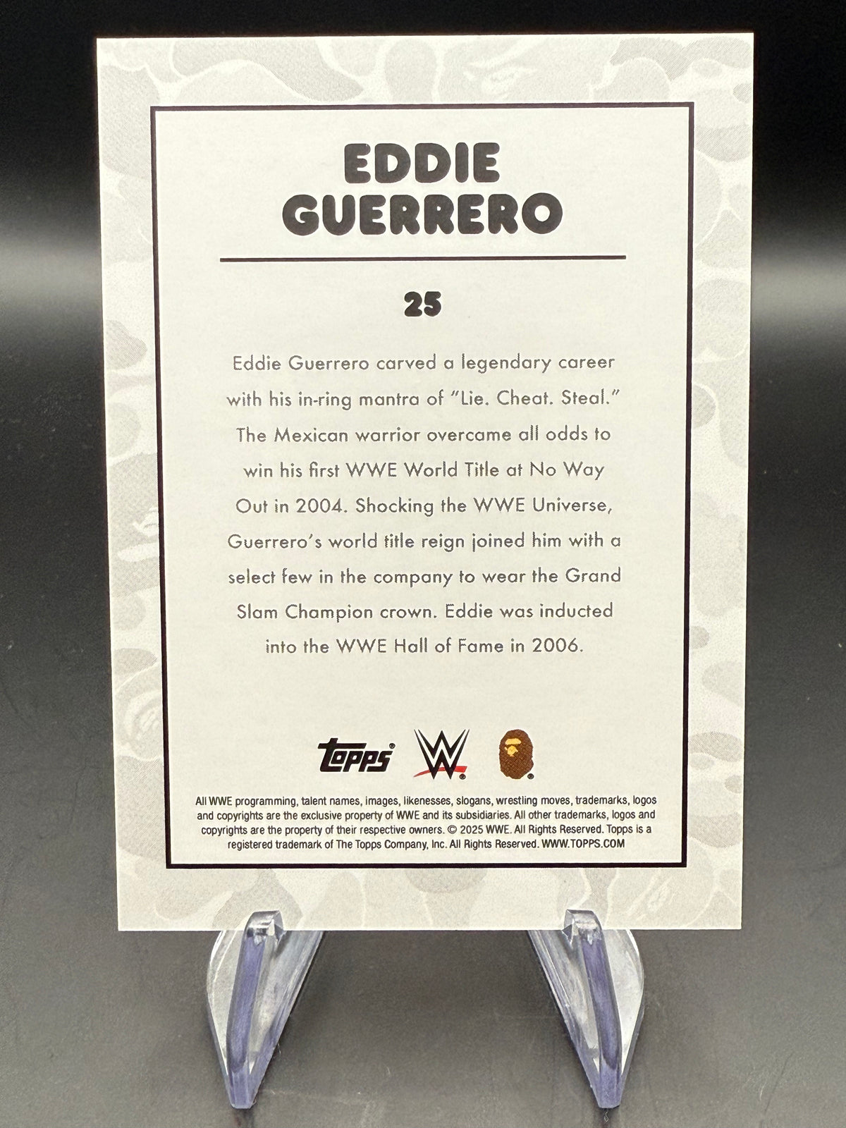 Eddie Guerrero 2025 Topps WWE x BAPE Green Camo
