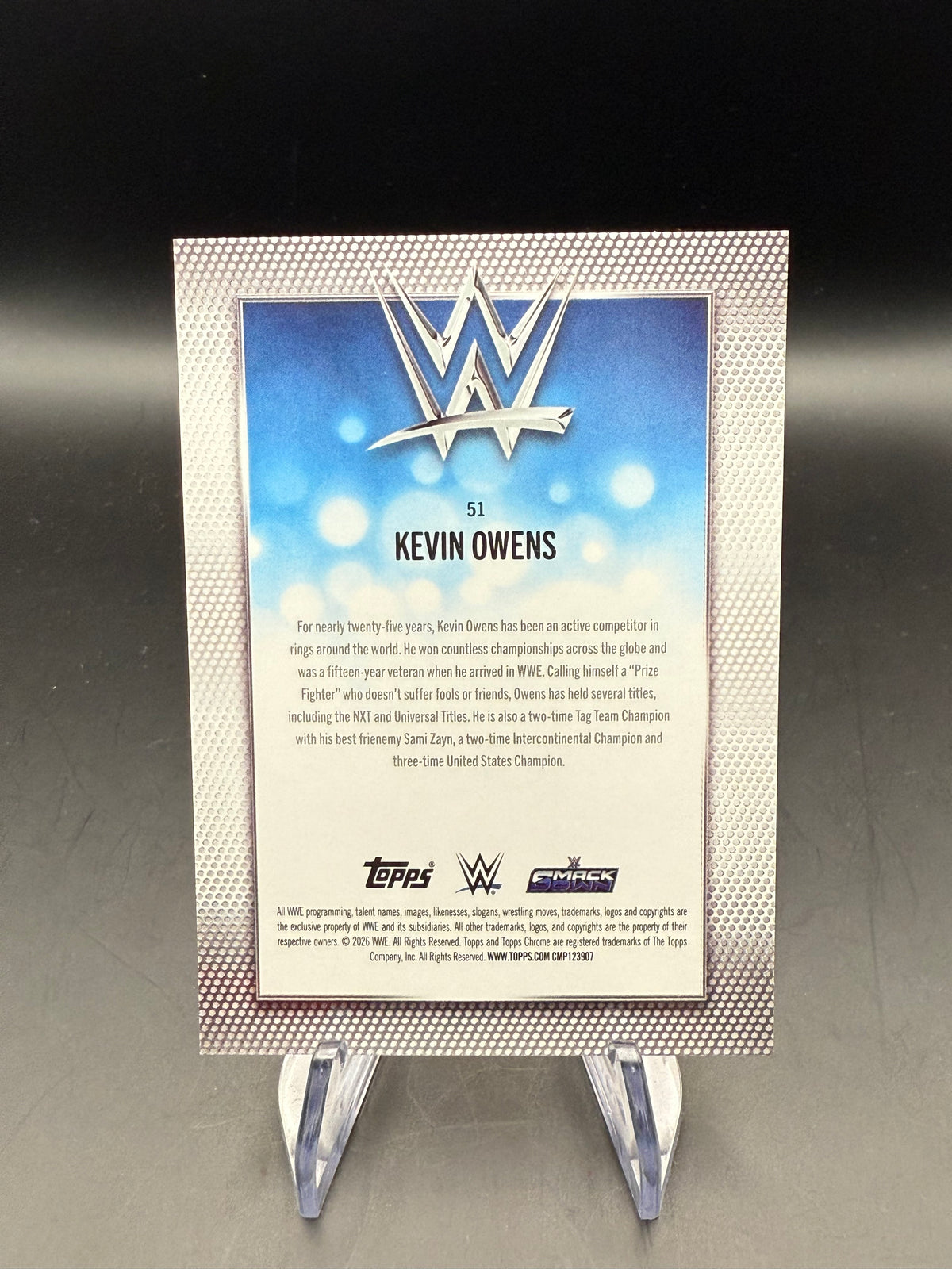 Kevin Owens 2026 WWE Topps Chrome Logofractor Edition Orange /25