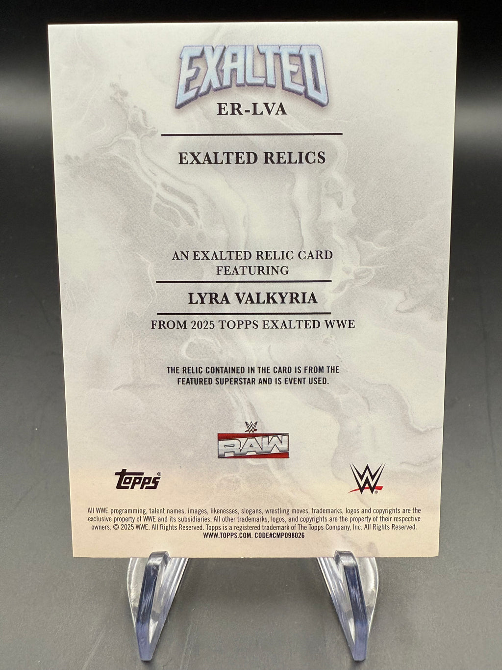 Lyra Valkria 2025 WWE Topps Exalted Green Relic /50
