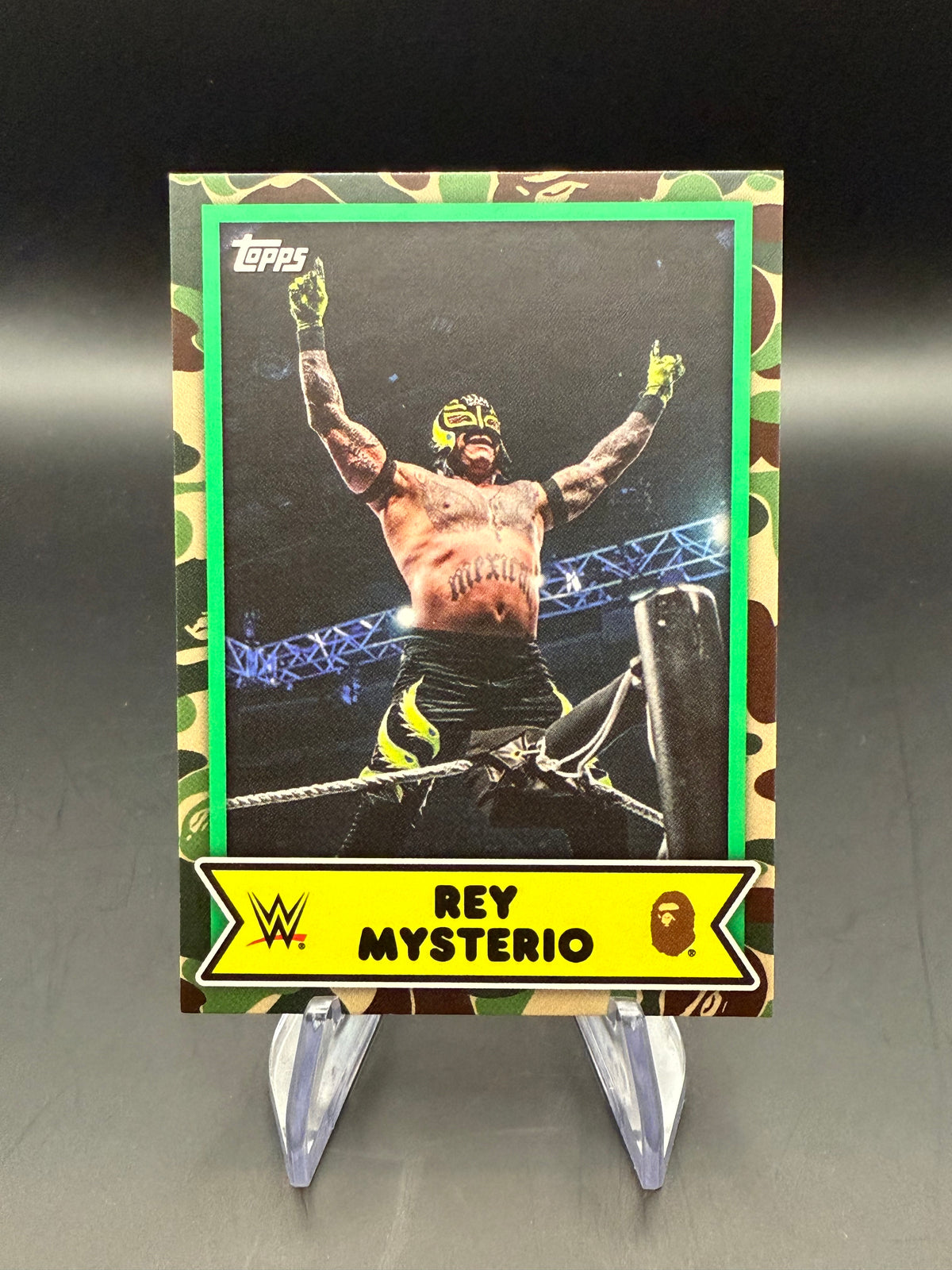 Rey Mysterio 2025 Topps WWE x BAPE Green Camo