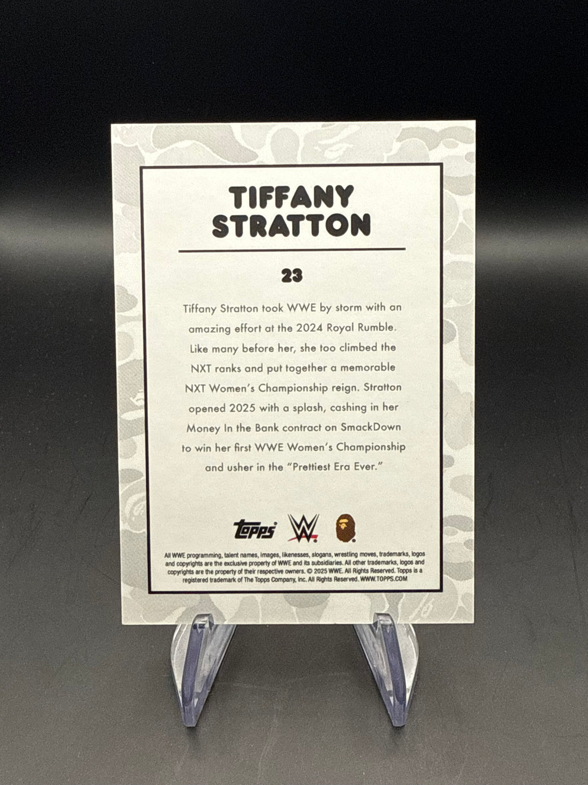 Tiffany Stratton 2025 Topps WWE x BAPE White Camo